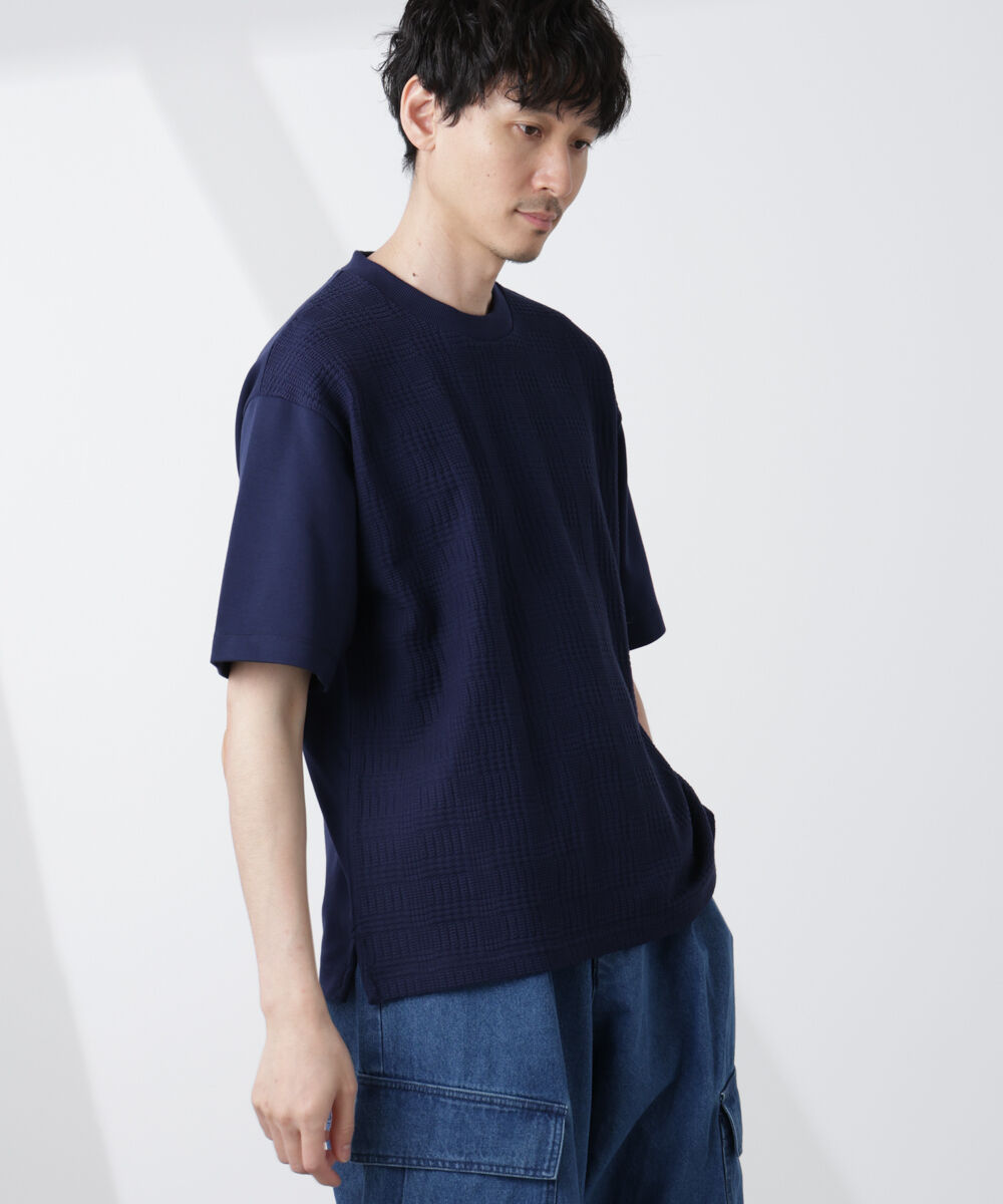 nano･universe「リンクスジャガードコンビTシャツ」|Tシャツ・カットソー|