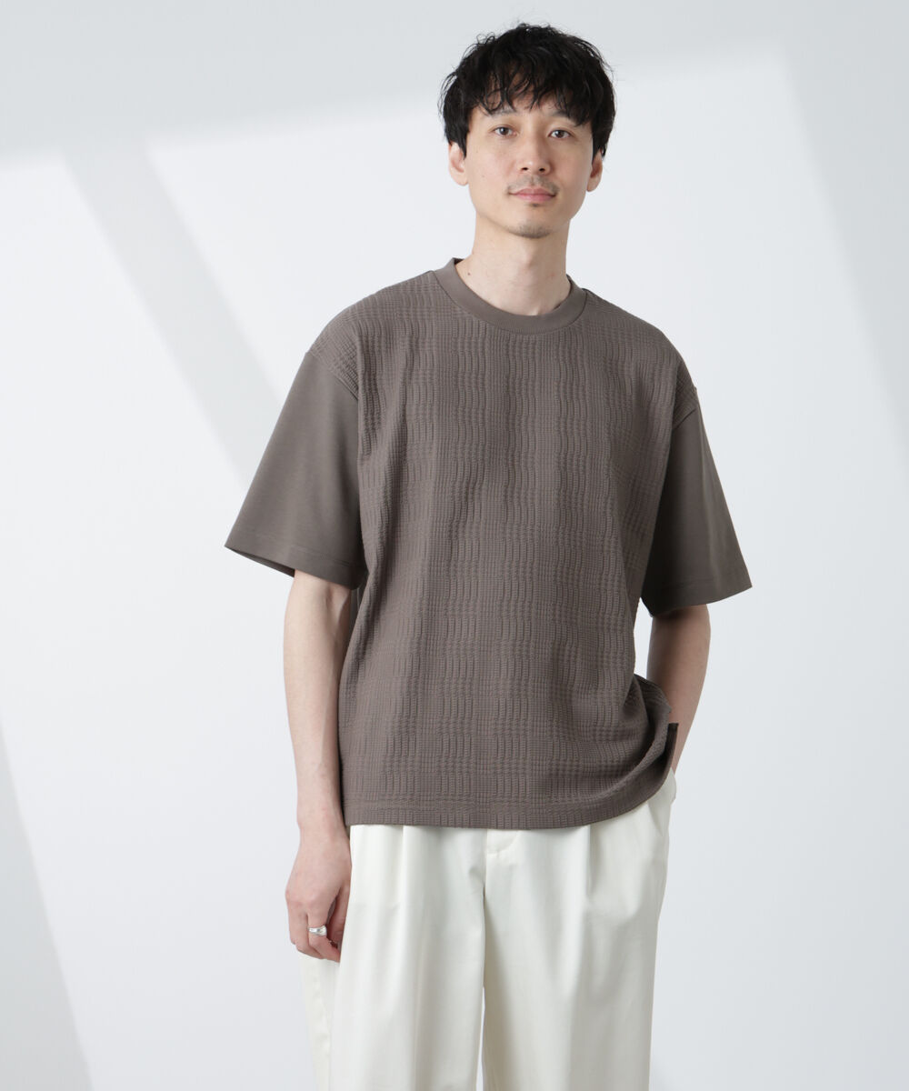 nano･universe「リンクスジャガードコンビTシャツ」|Tシャツ・カットソー|