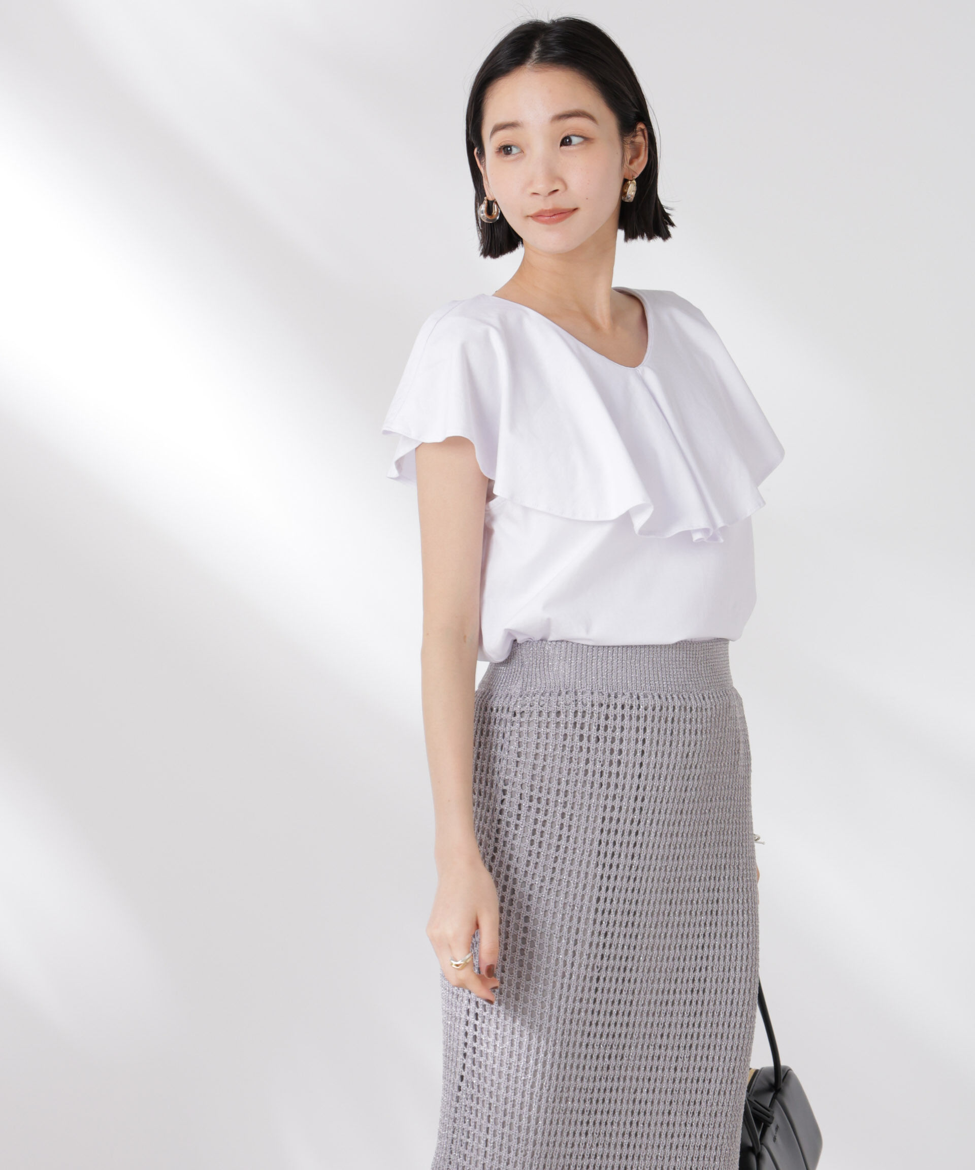 nano･universe「ラッフルカラーカットノースリーブトップス」|Tシャツ・カットソー|