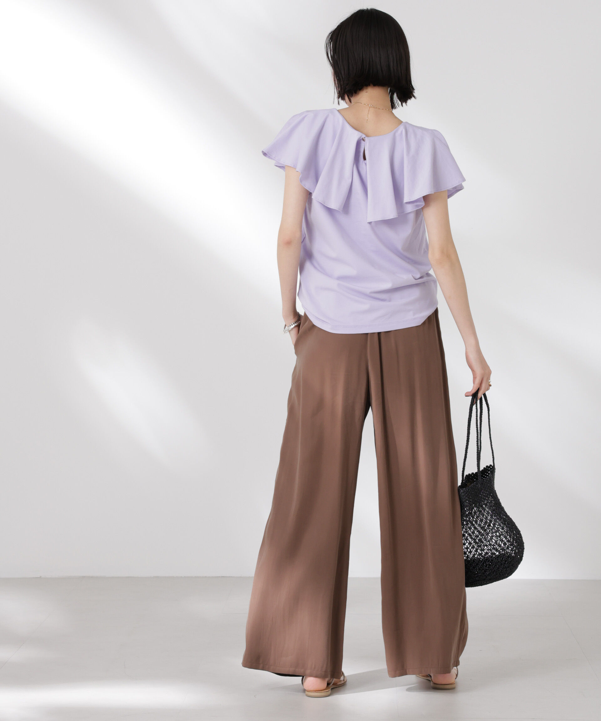 nano･universe「ラッフルカラーカットノースリーブトップス」|Tシャツ・カットソー|