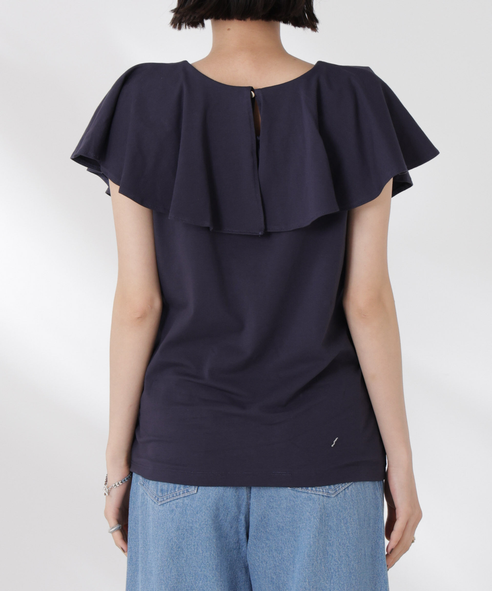 nano･universe「ラッフルカラーカットノースリーブトップス」|Tシャツ・カットソー|