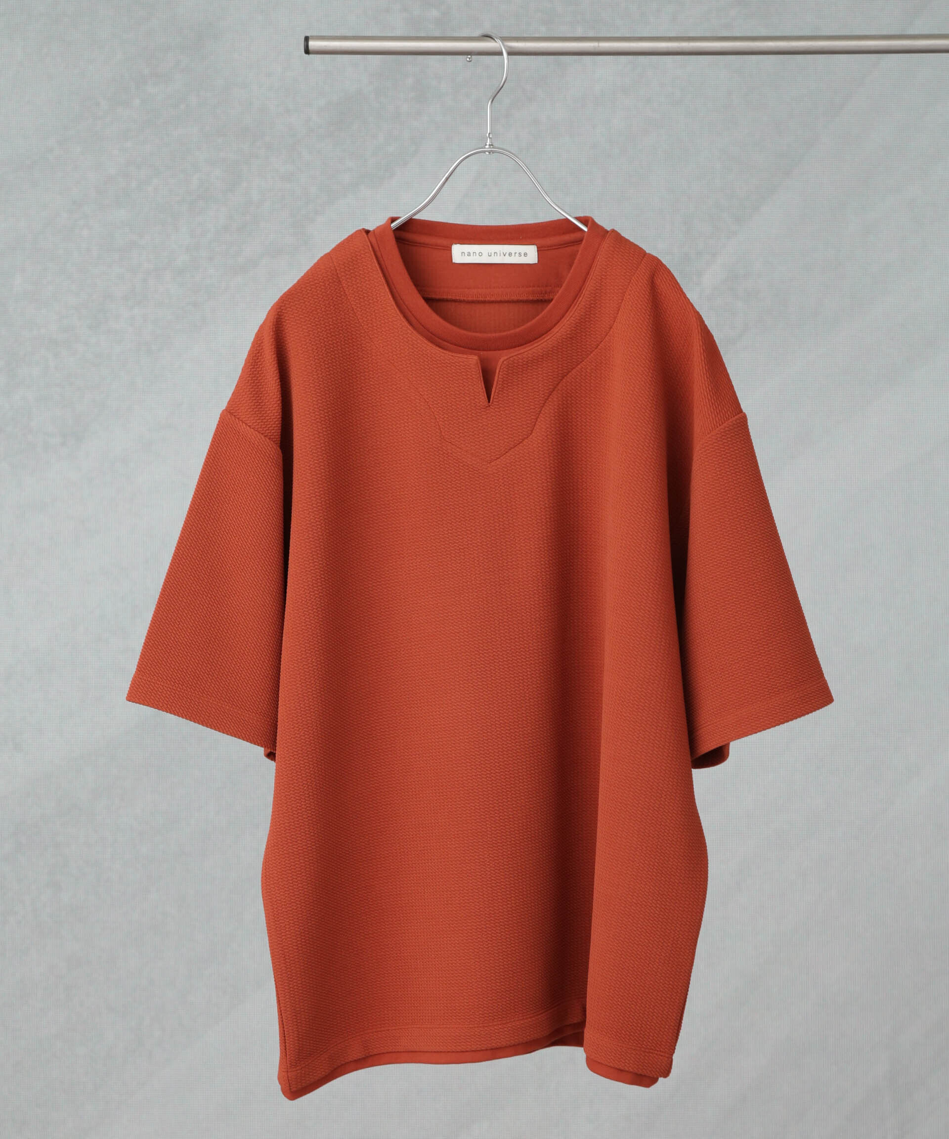 nano･universe「フェイクレイヤードキーネックTシャツ 半袖」|Tシャツ・カットソー|