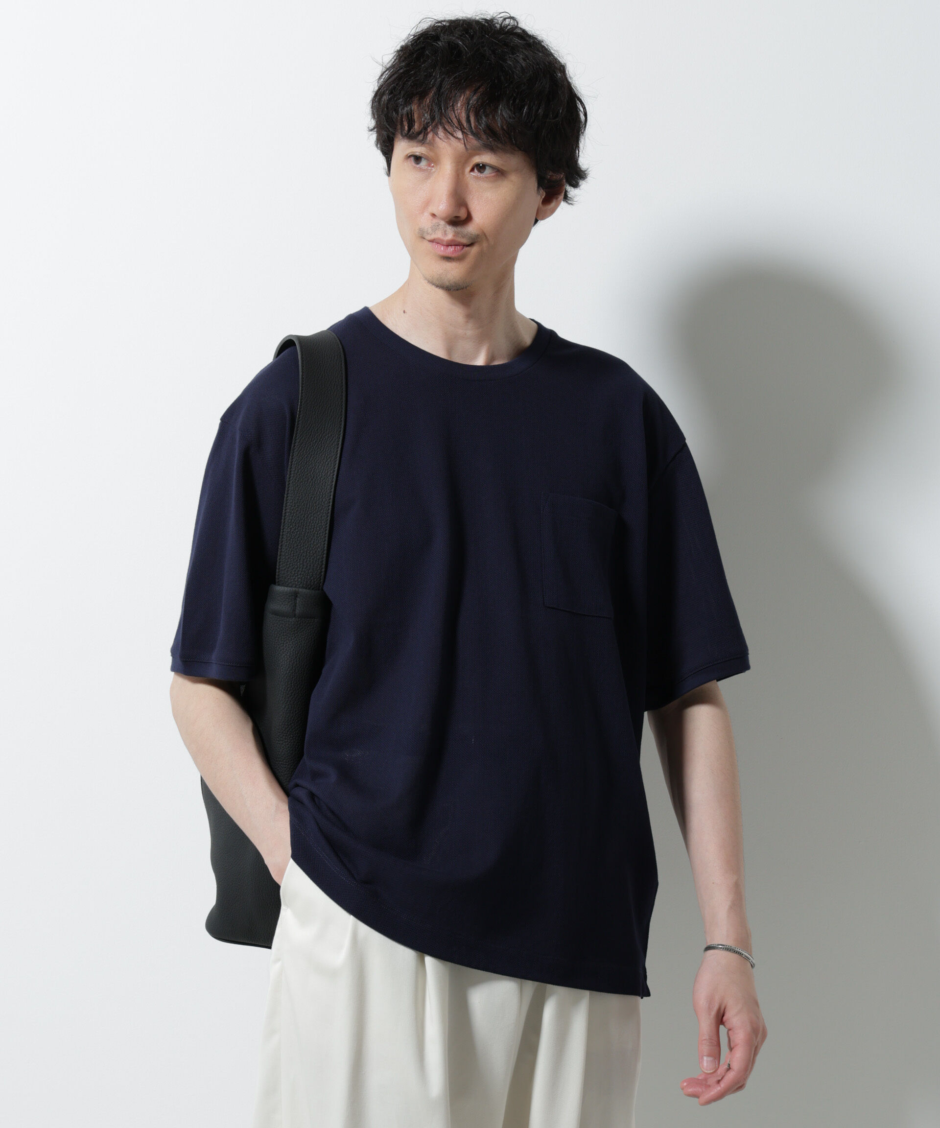 nano･universe「エアパッセージ ジャージーTシャツ 半袖」|Tシャツ・カットソー|ネイビー