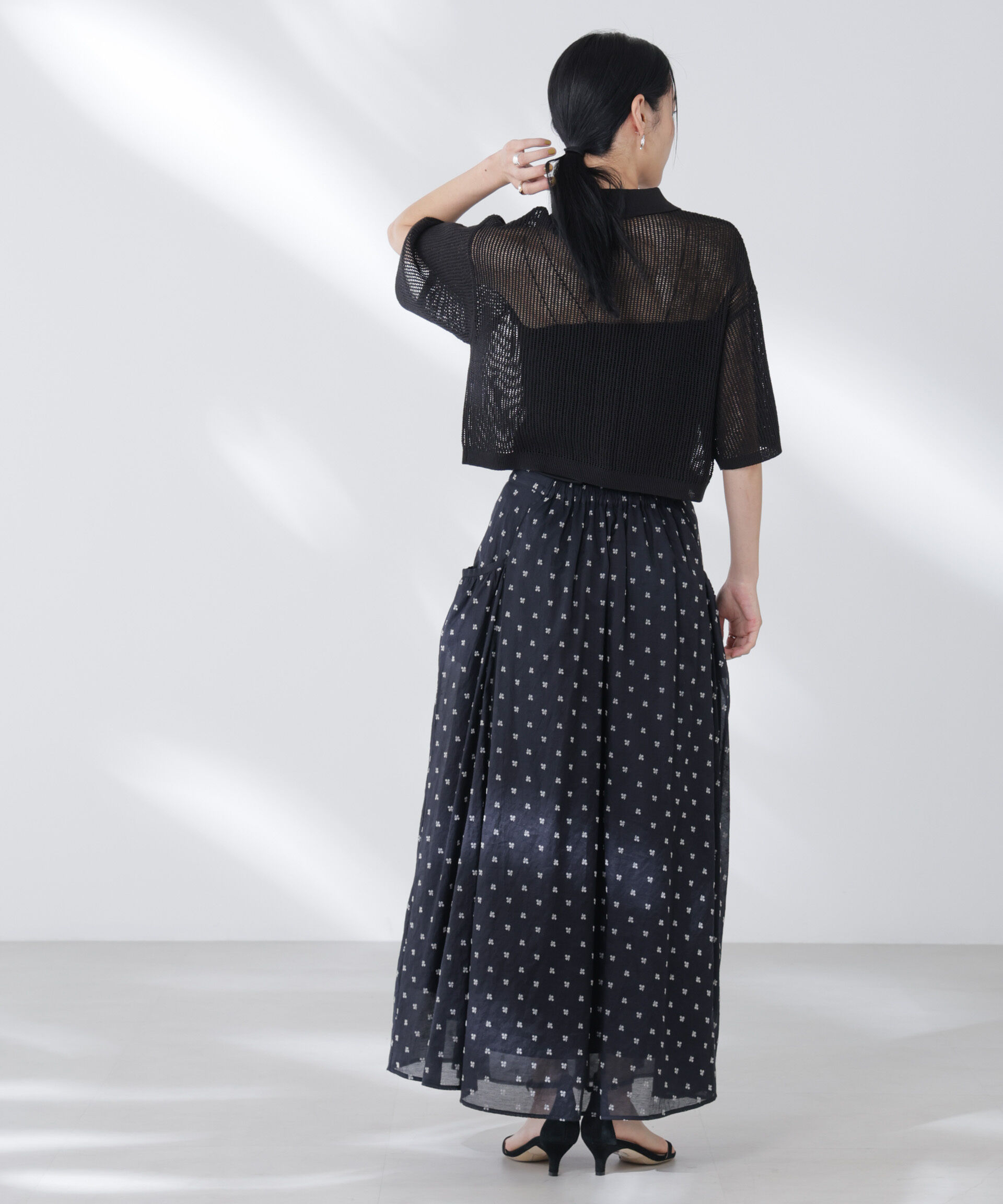 nano･universe「メッシュニットポロカーディガン」|ニット・セーター|