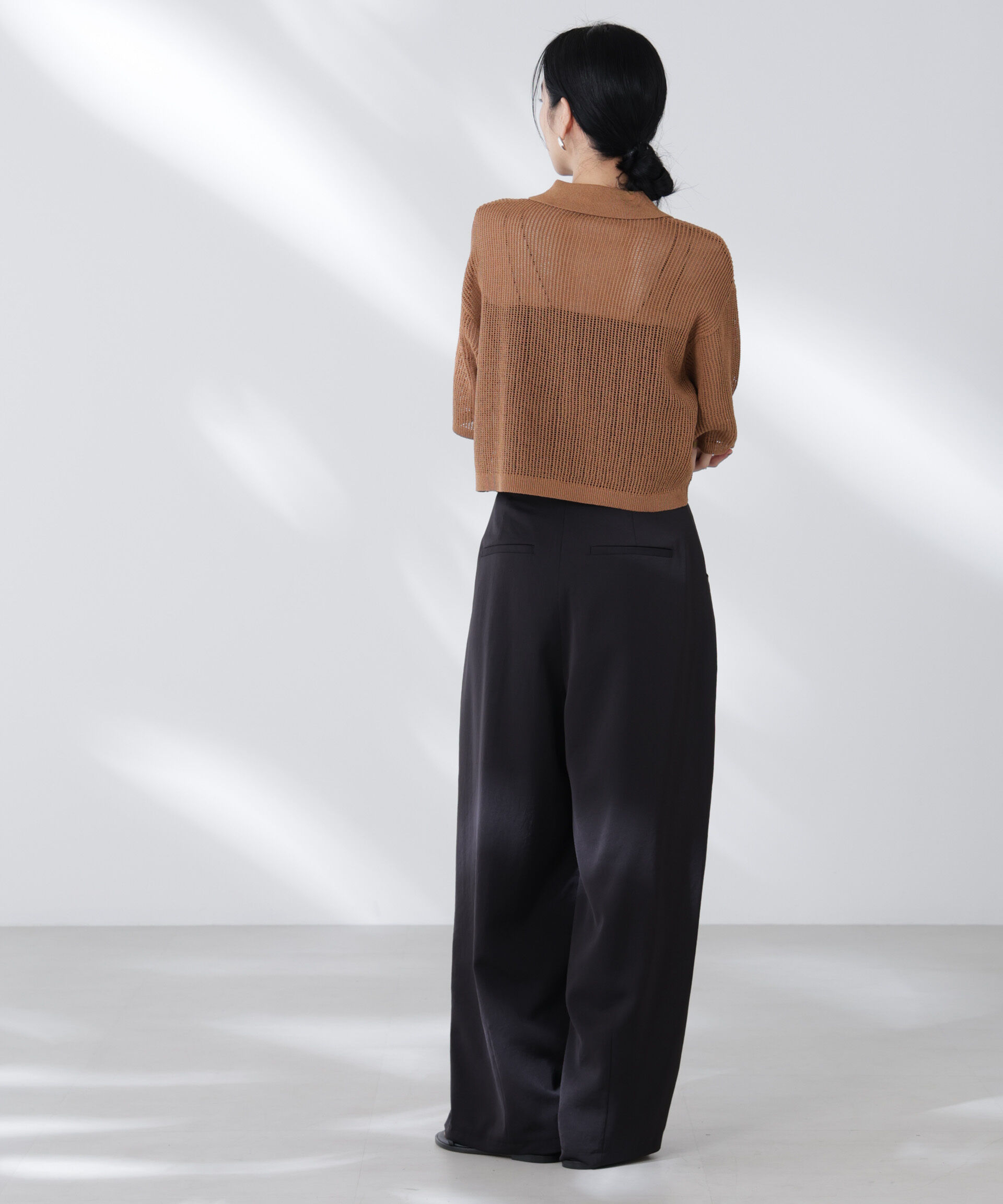 nano･universe「メッシュニットポロカーディガン」|ニット・セーター|