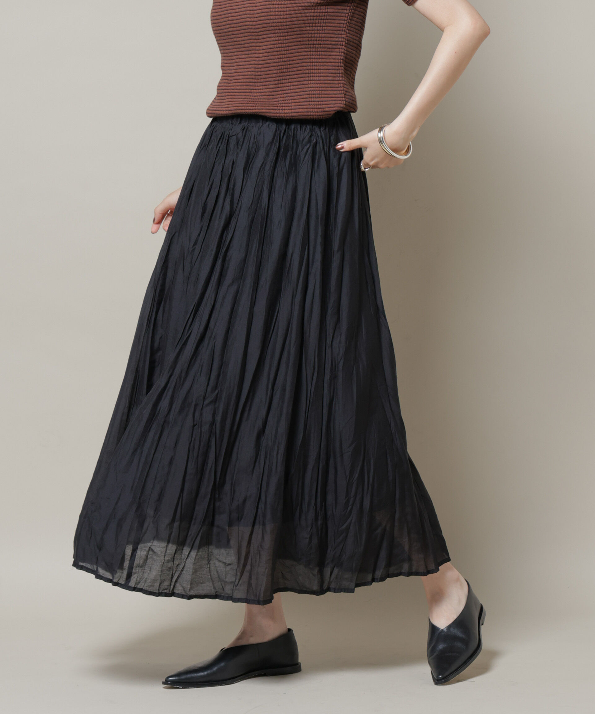 nano･universe「クリンクルシアースカート」|スカート|