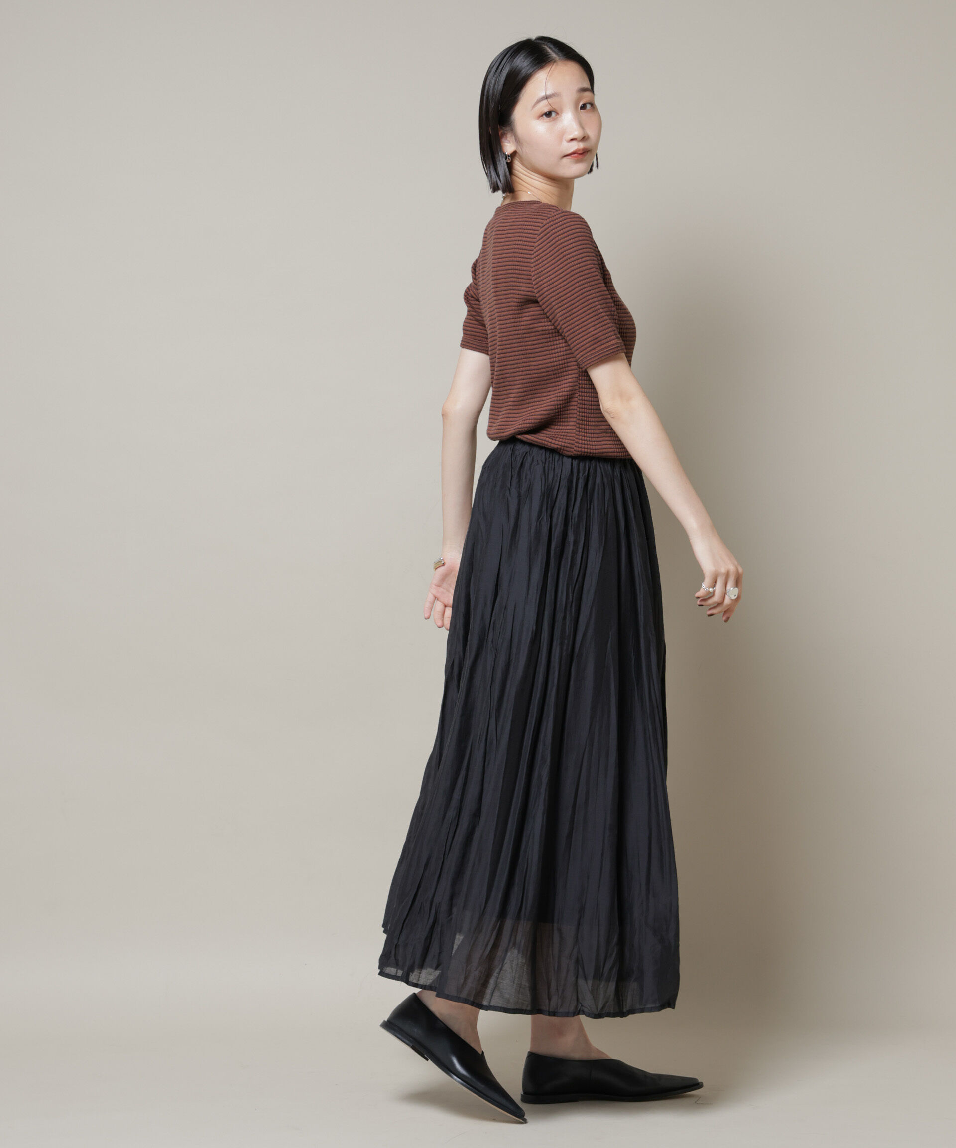 nano･universe「クリンクルシアースカート」|スカート|