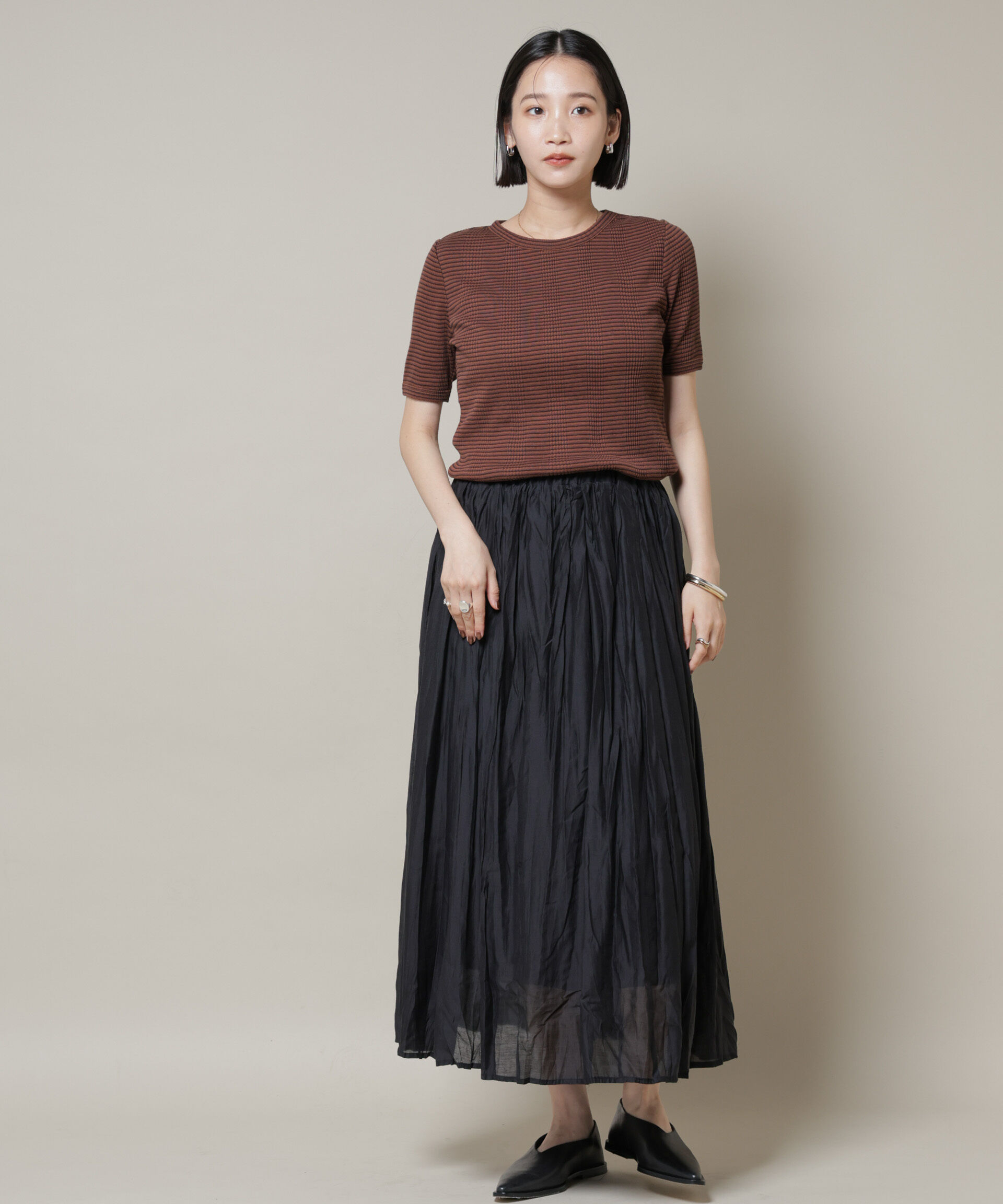 nano･universe「クリンクルシアースカート」|スカート|