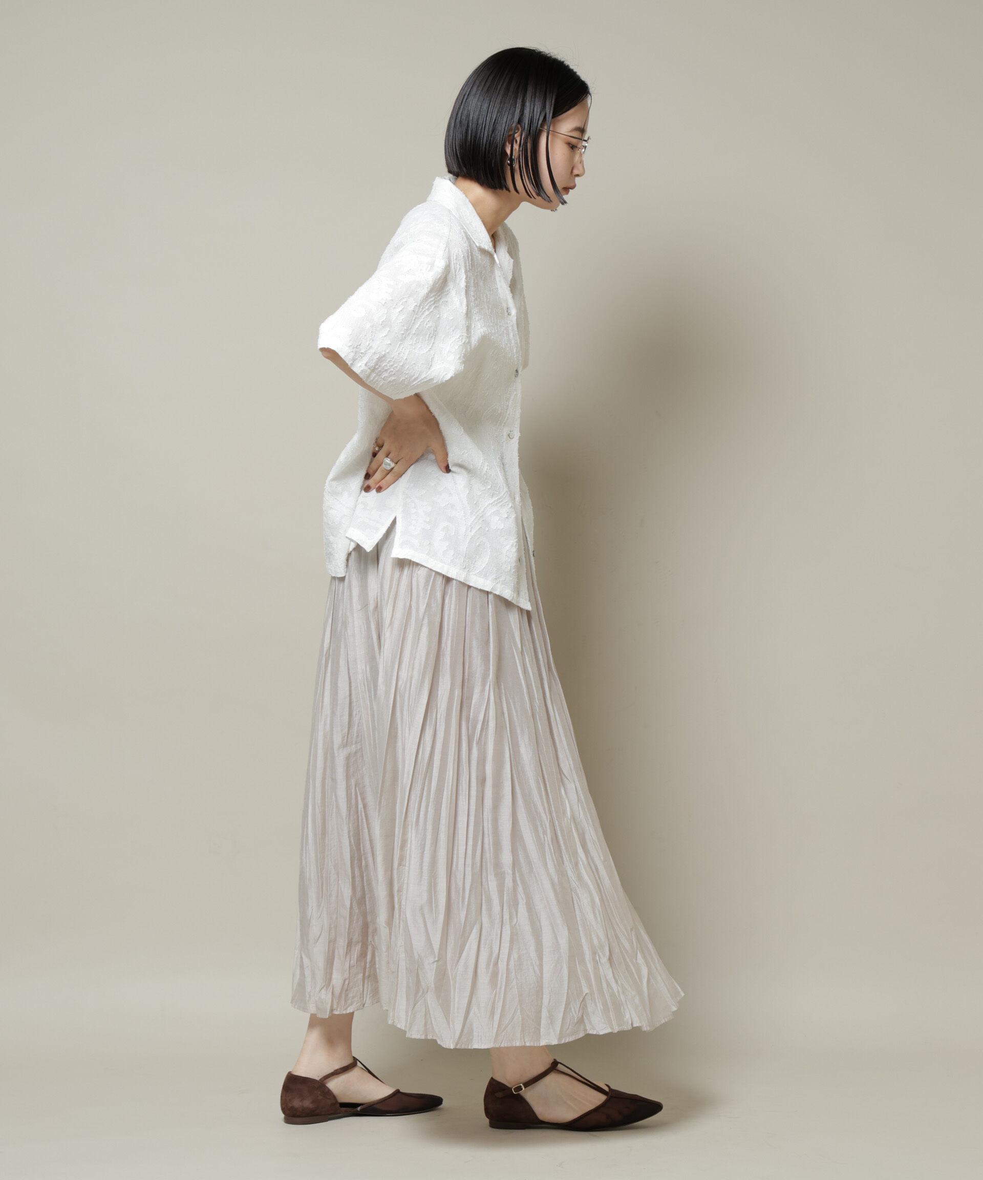 nano･universe「クリンクルシアースカート」|スカート|