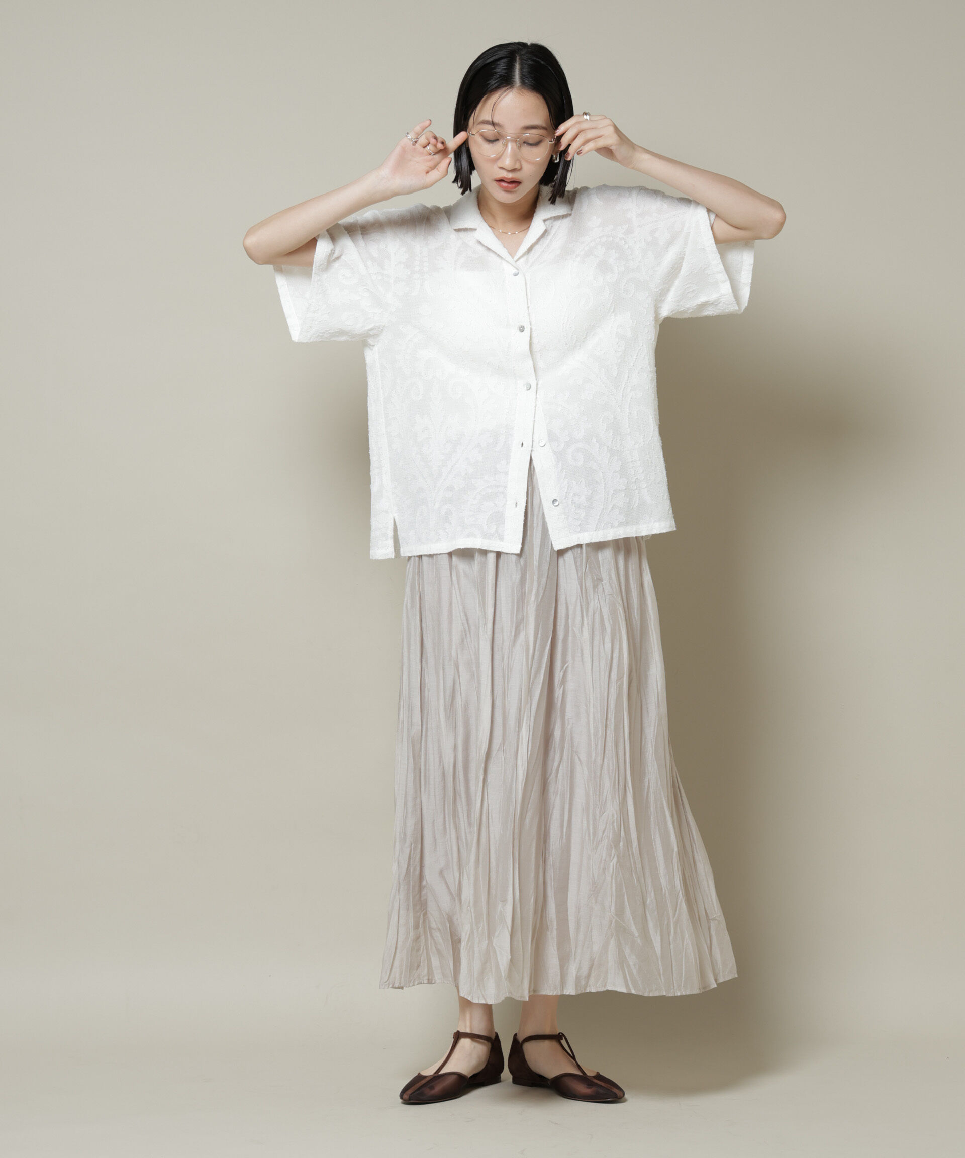 nano･universe「クリンクルシアースカート」|スカート|