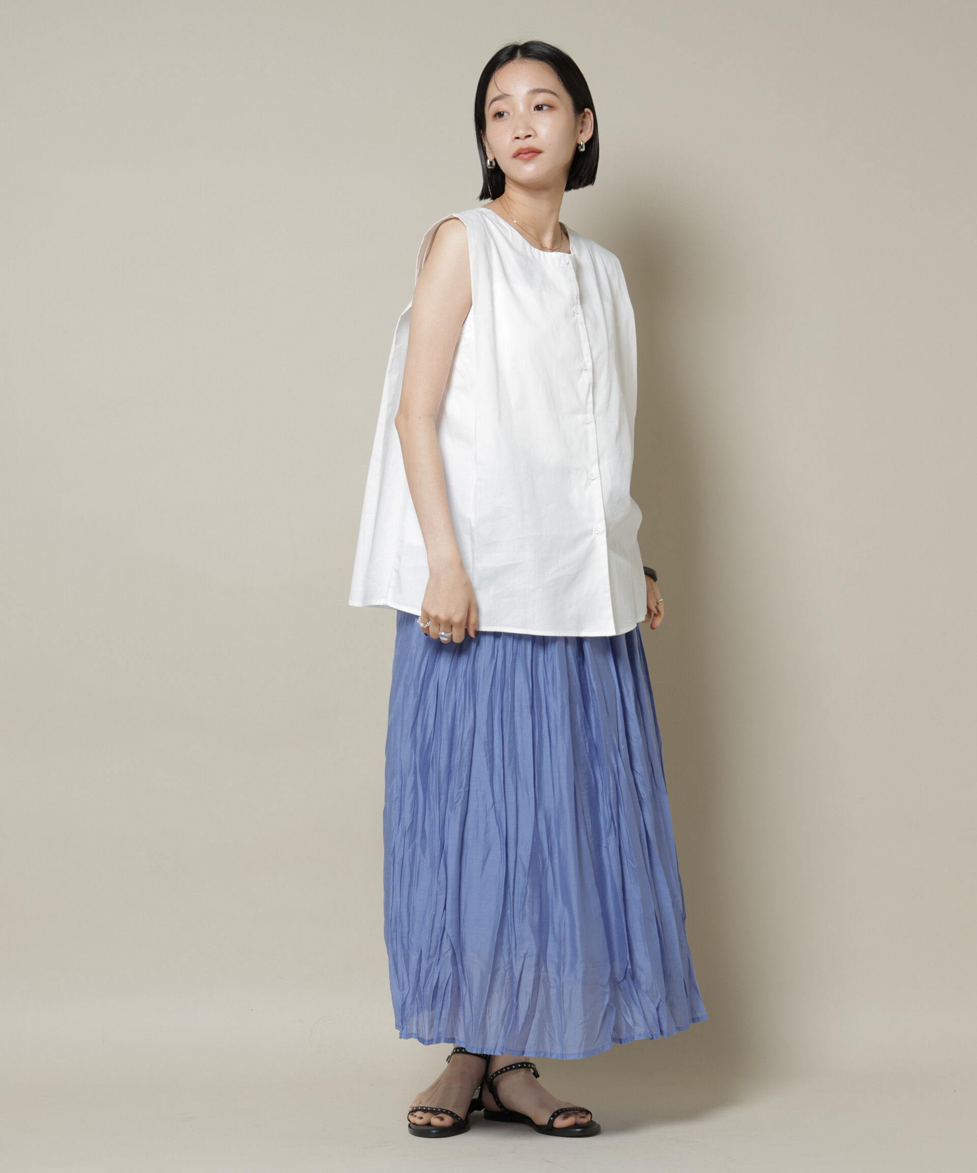 nano･universe「クリンクルシアースカート」|スカート|