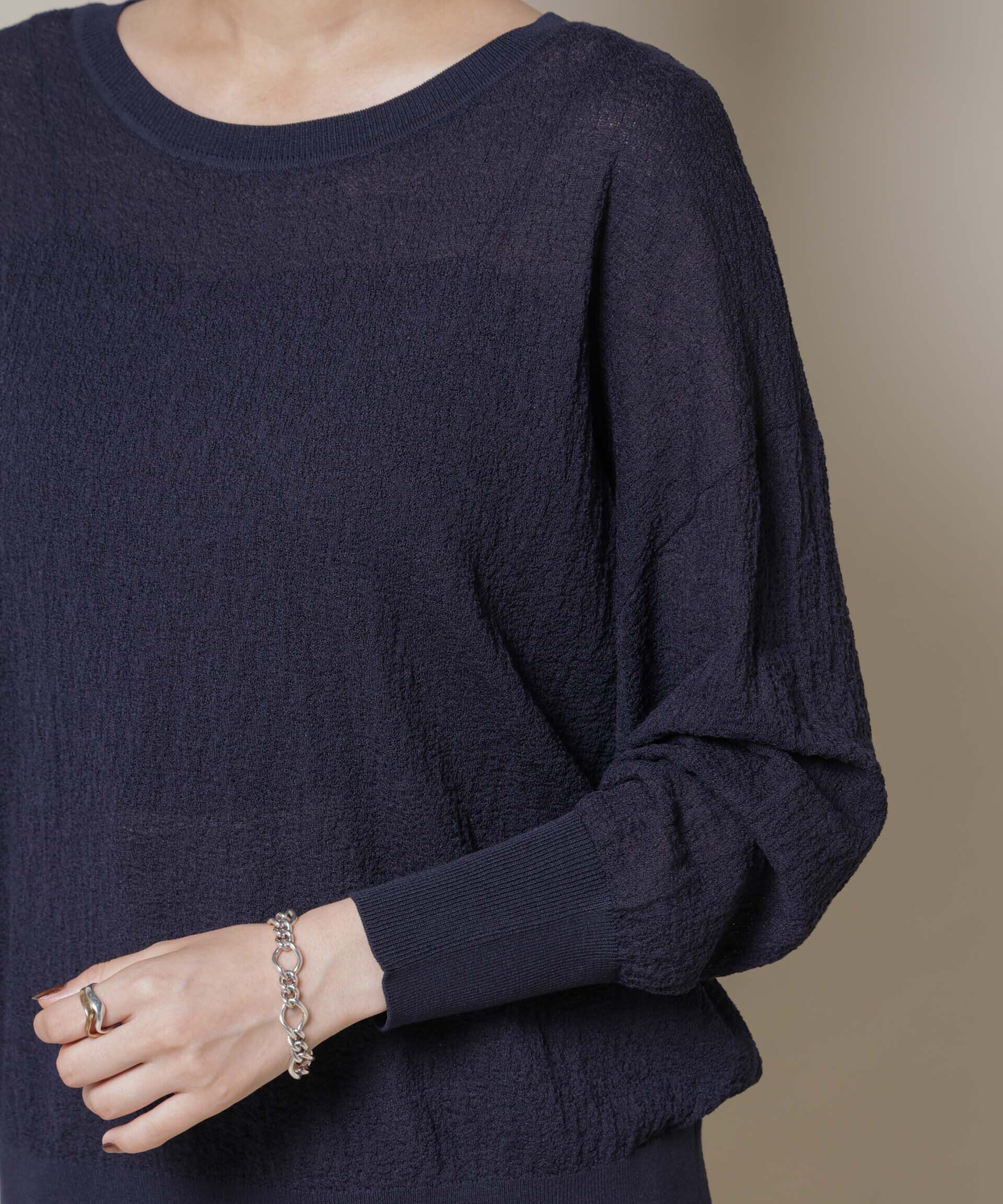 nano･universe「梨地ボートネックワイドシルエットニット」|ニット・セーター|