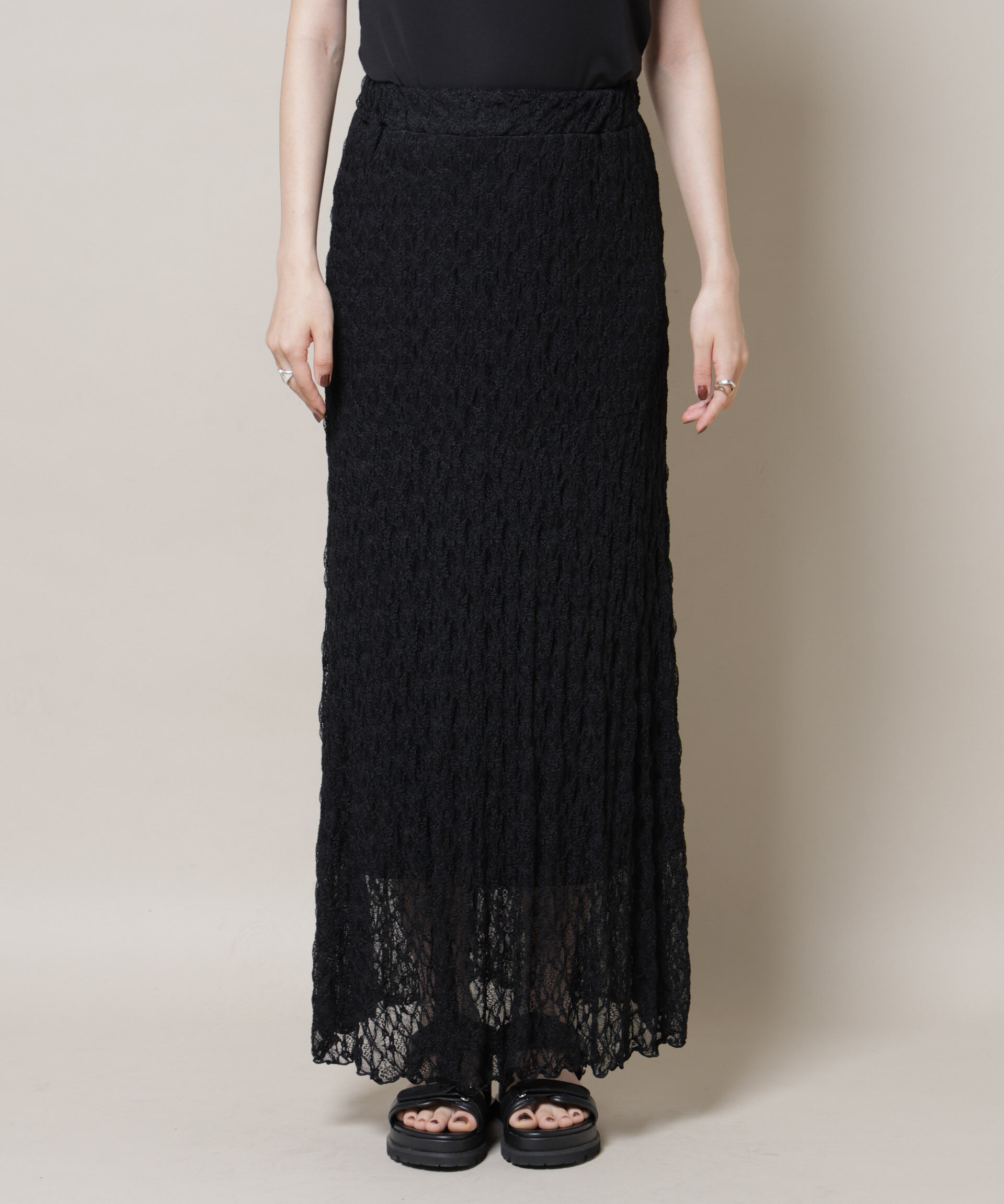 nano･universe「シアーレースフレアスカート(セットアップ可)」|スカート|