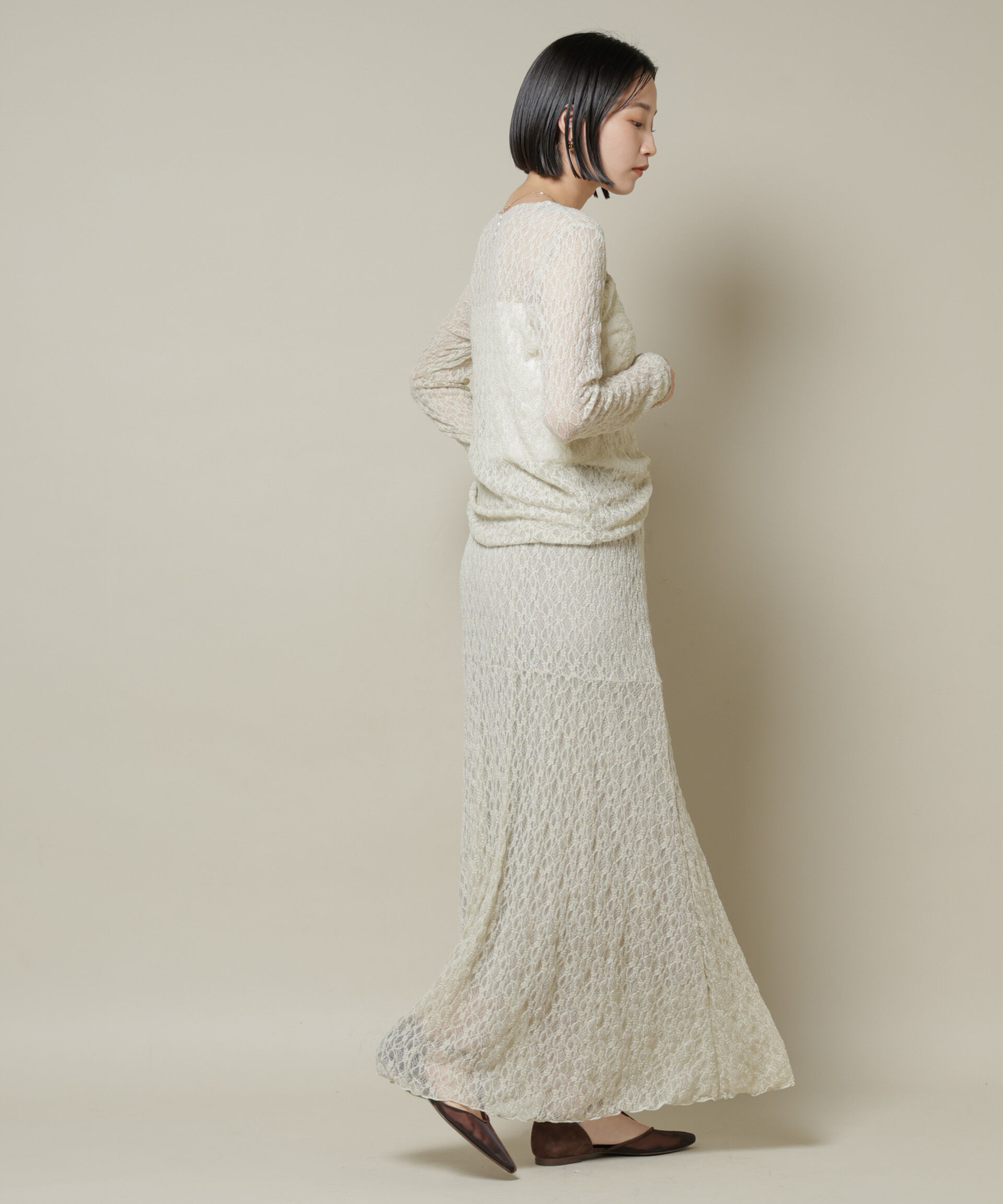 nano･universe「シアーレースフレアスカート(セットアップ可)」|スカート|