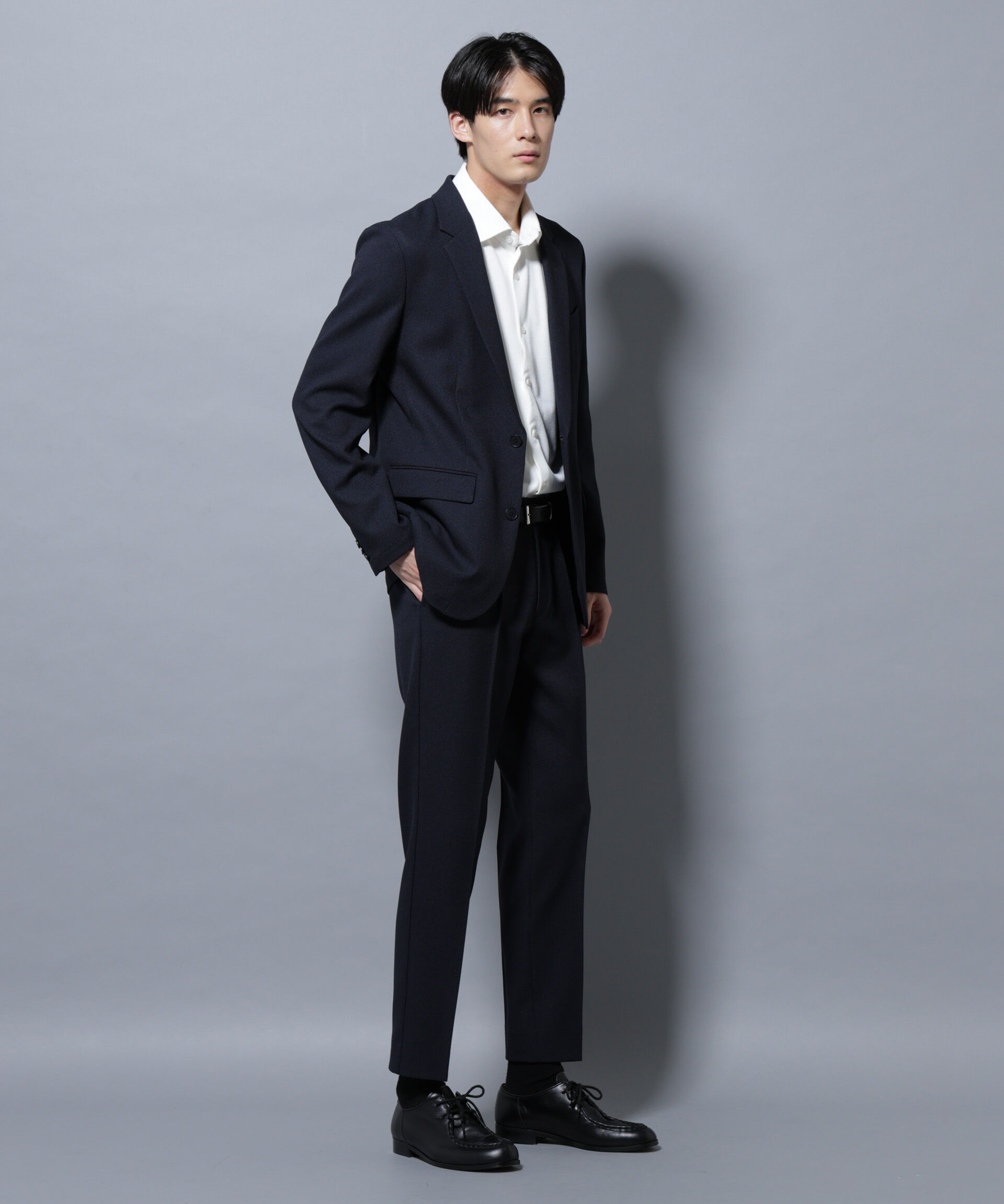 nano･universe「「Damerino」LANATEC(R)メランジオックスストレッチセットアップ」|スーツ|ネイビー