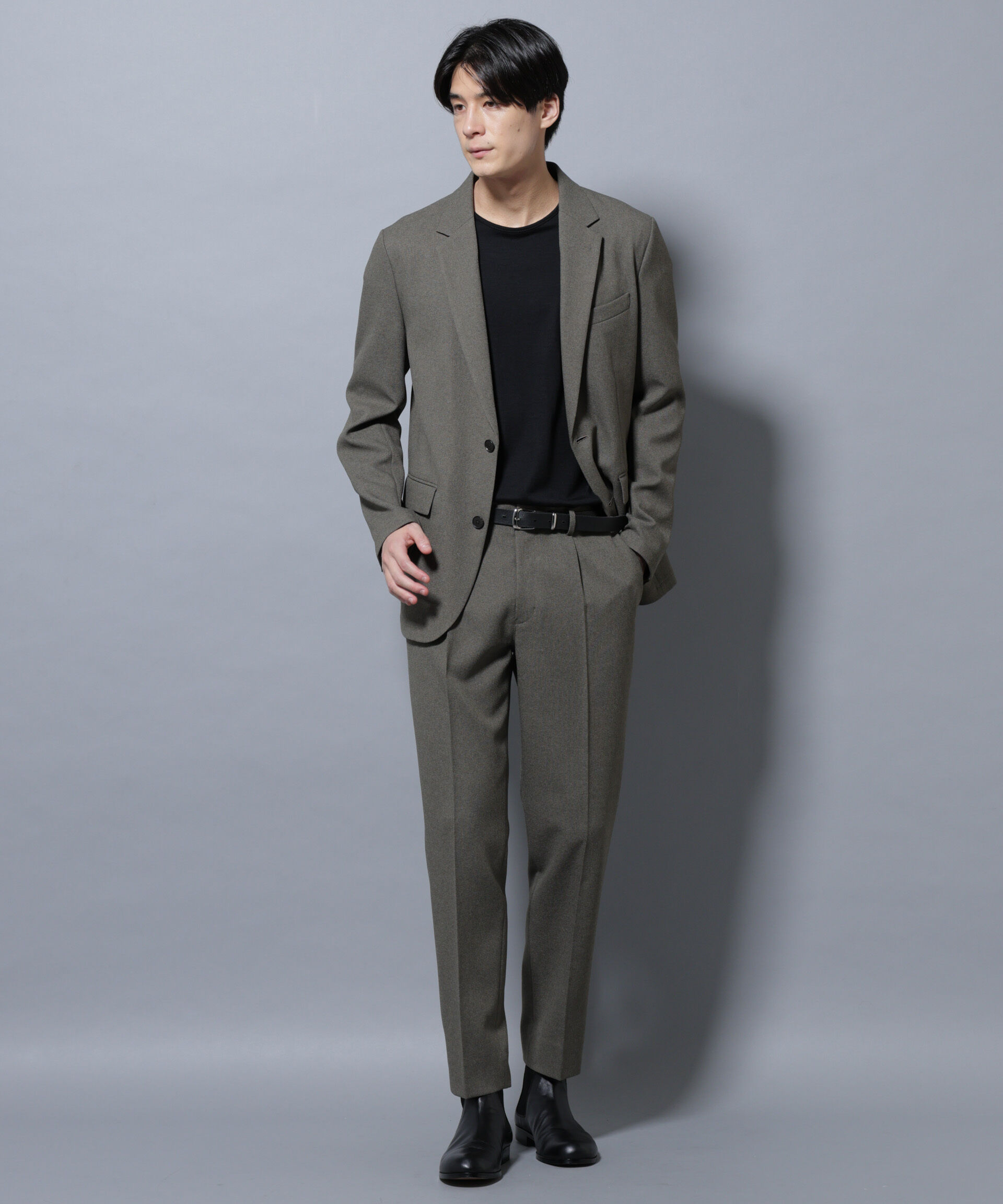 nano･universe「「Damerino」LANATEC(R)メランジオックスストレッチセットアップ」|スーツ|オリーブ