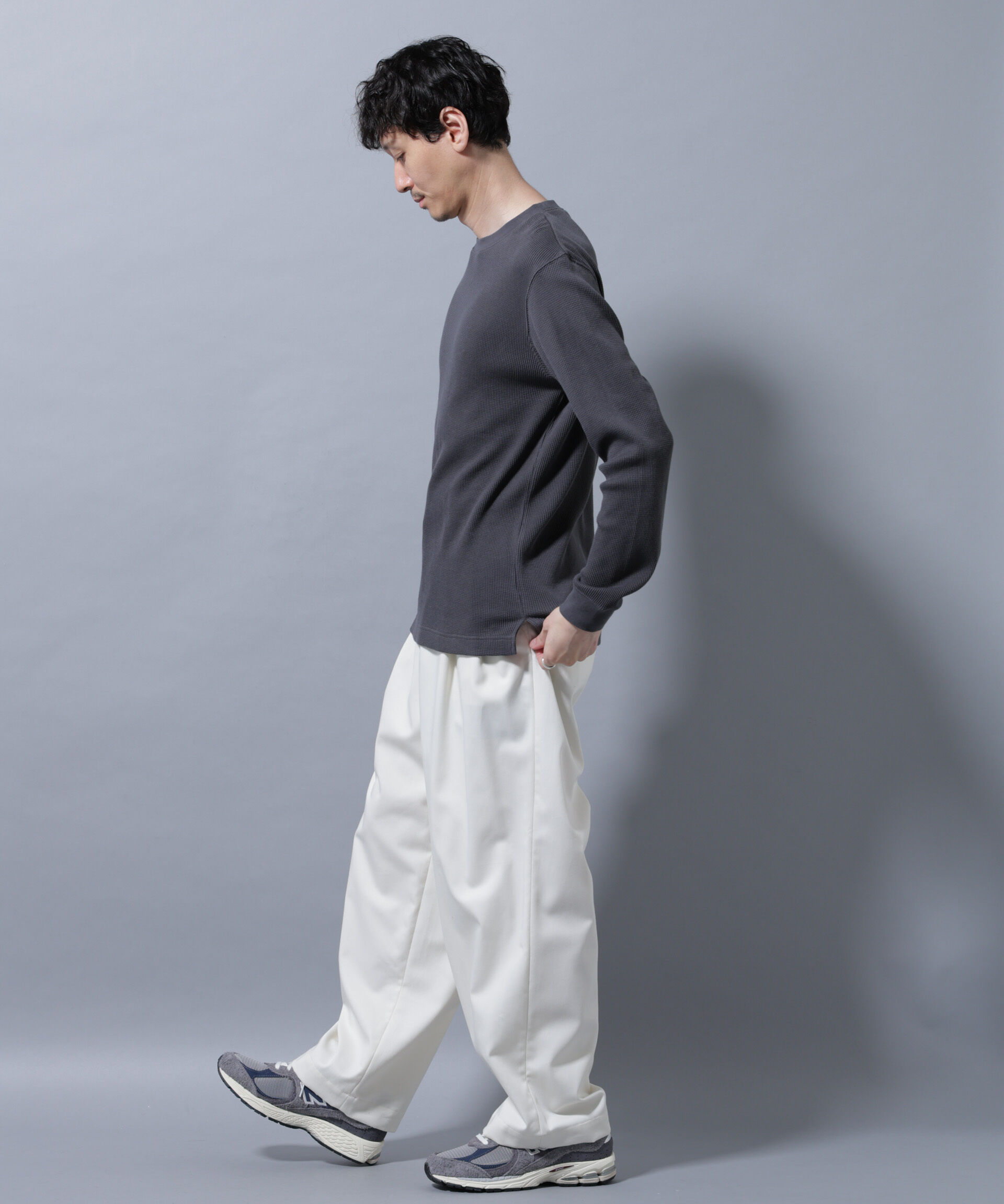 nano･universe「アンチスメルワッフルTシャツ 長袖」|Tシャツ・カットソー|