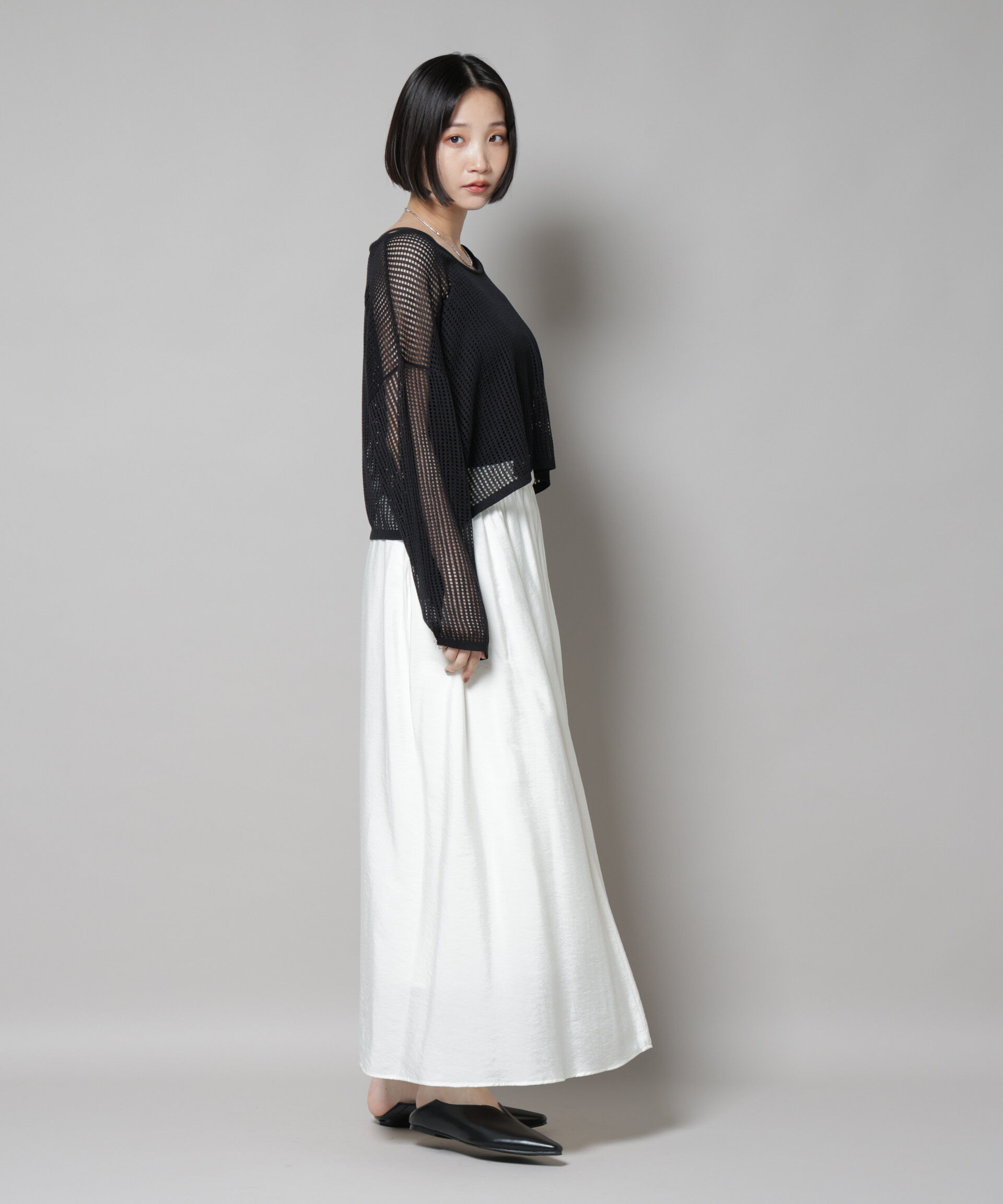 nano･universe「メッシュレイヤードニットアンサンブル」|ニット・セーター|