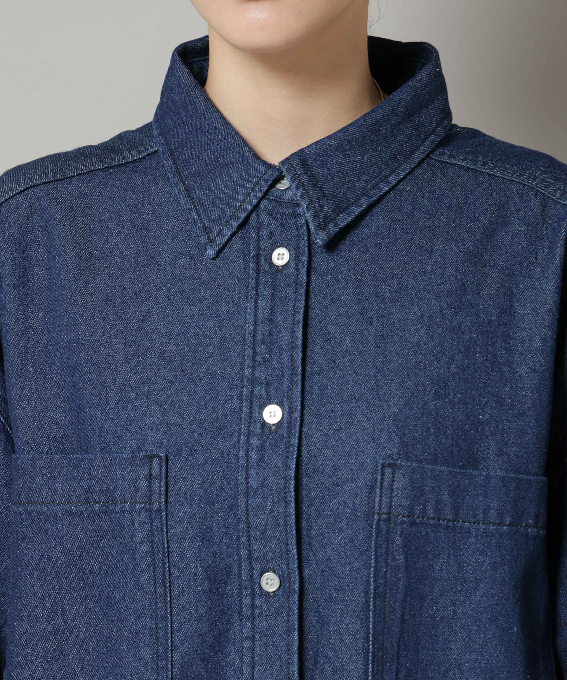 nano･universe「刺繍入りデニムワイドシャツ(セットアップ可)」|シャツ・ブラウス|