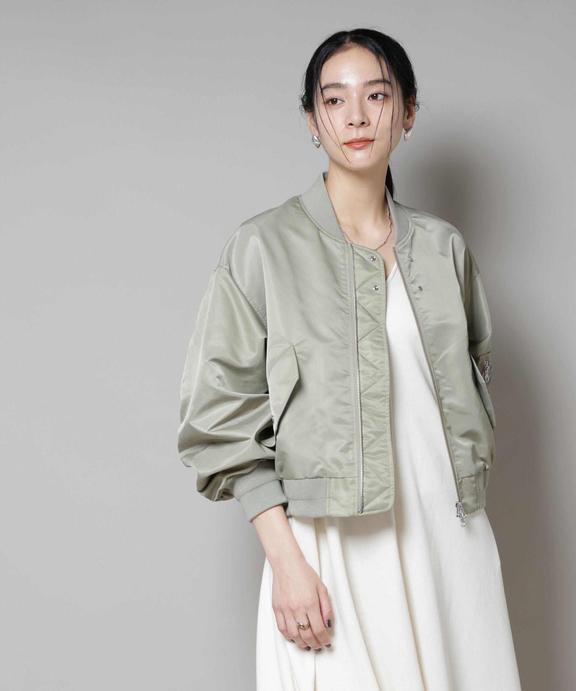 nano･universe「ナイロンツイルMA-1ブルゾン」|ブルゾン・スタジャン|