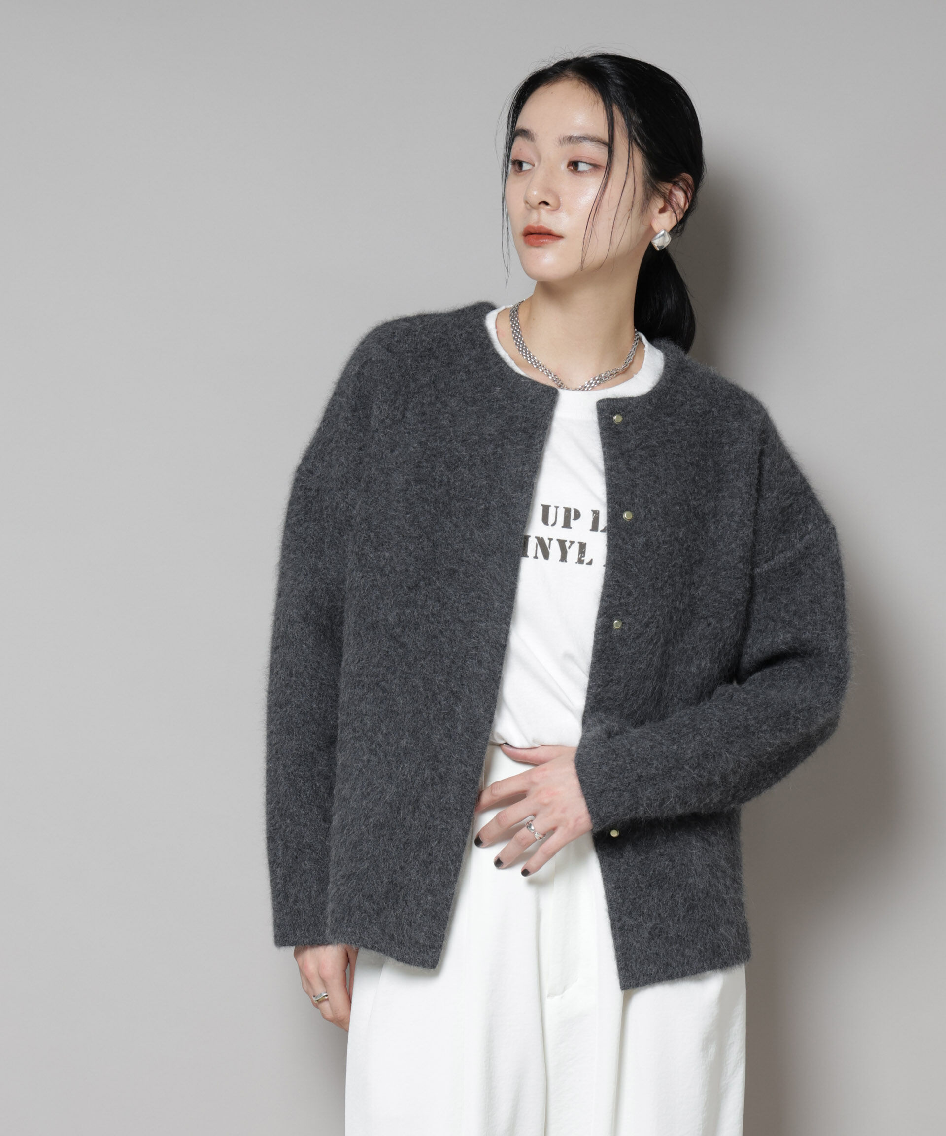 nano･universe「ウォッシャブルフォックスリバーニットジャケット」|ニット・セーター|