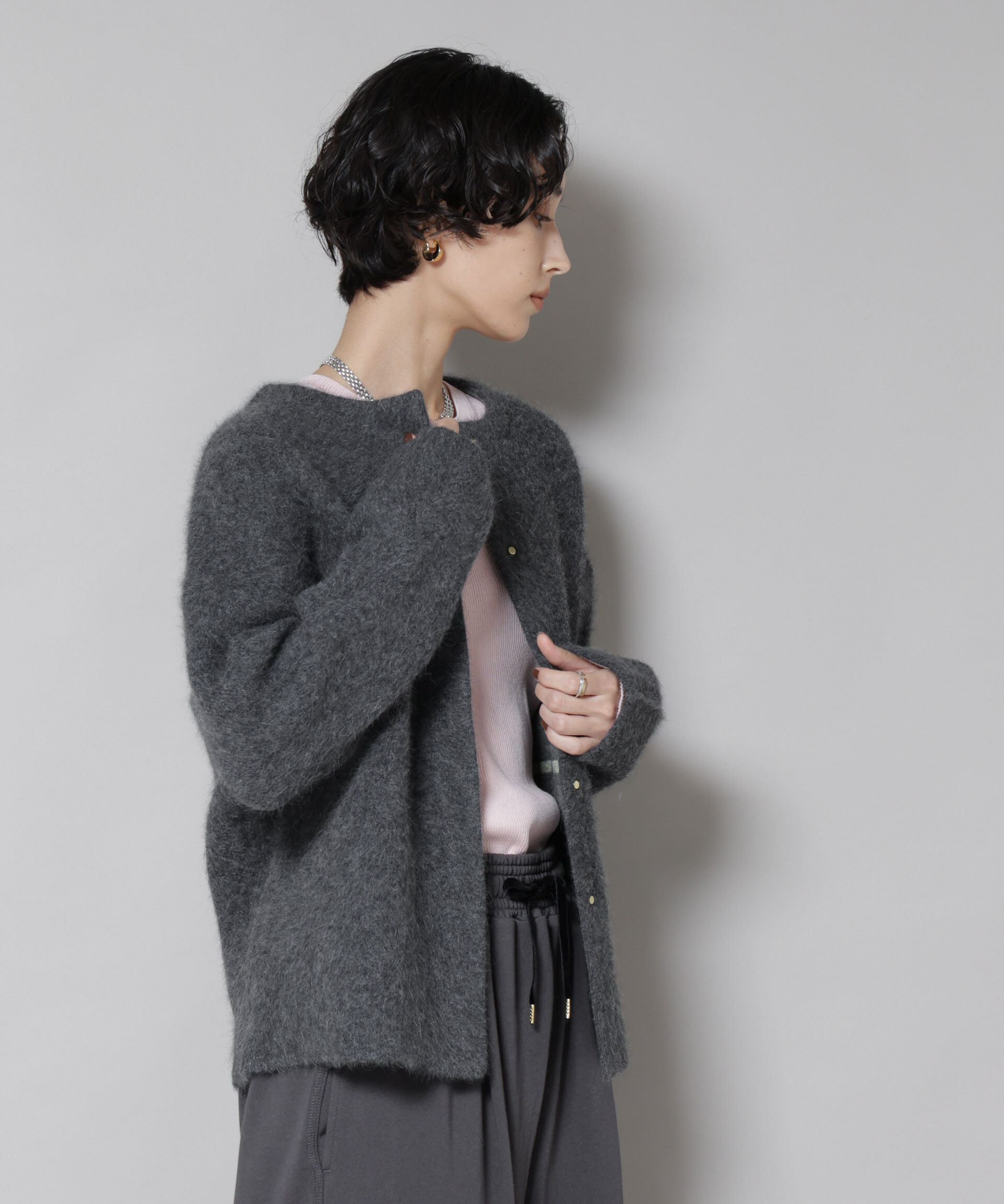 nano･universe「ウォッシャブルフォックスリバーニットジャケット」|ニット・セーター|