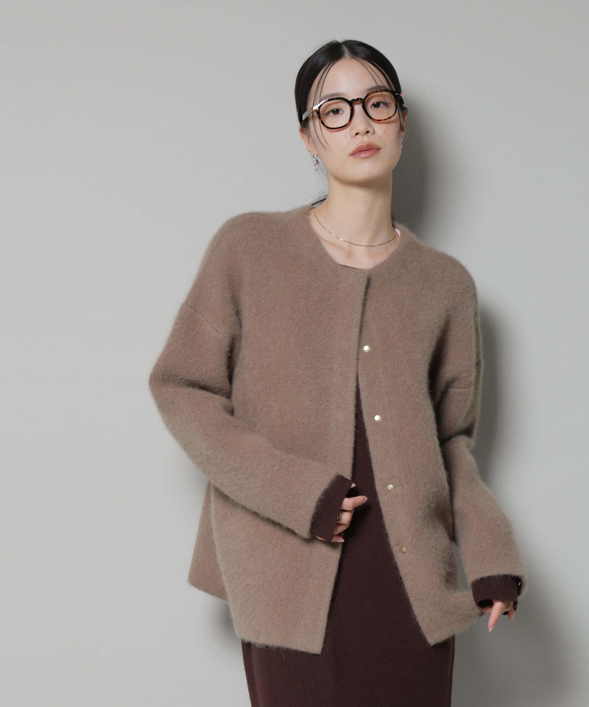 nano･universe「ウォッシャブルフォックスリバーニットジャケット」|ニット・セーター|