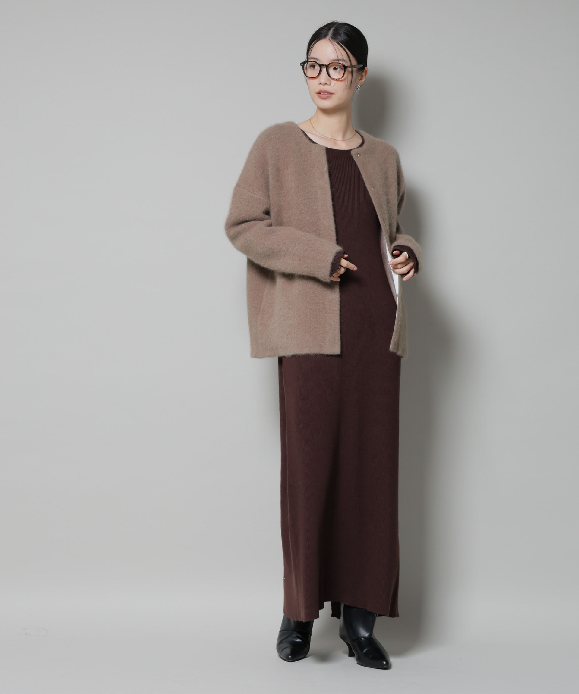 nano･universe「ウォッシャブルフォックスリバーニットジャケット」|ニット・セーター|