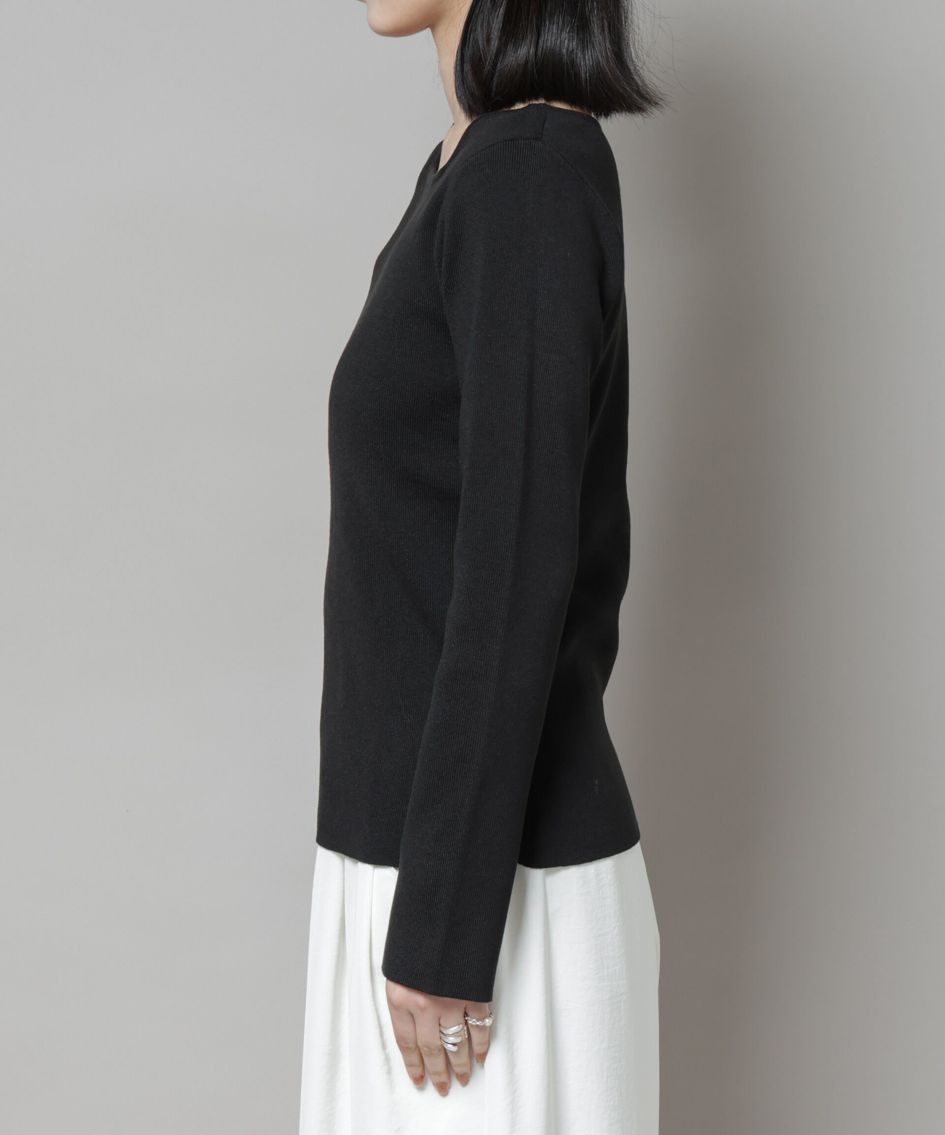 nano･universe「スクエア&ボートネック前後2wayニットプルオーバー」|ニット・セーター|