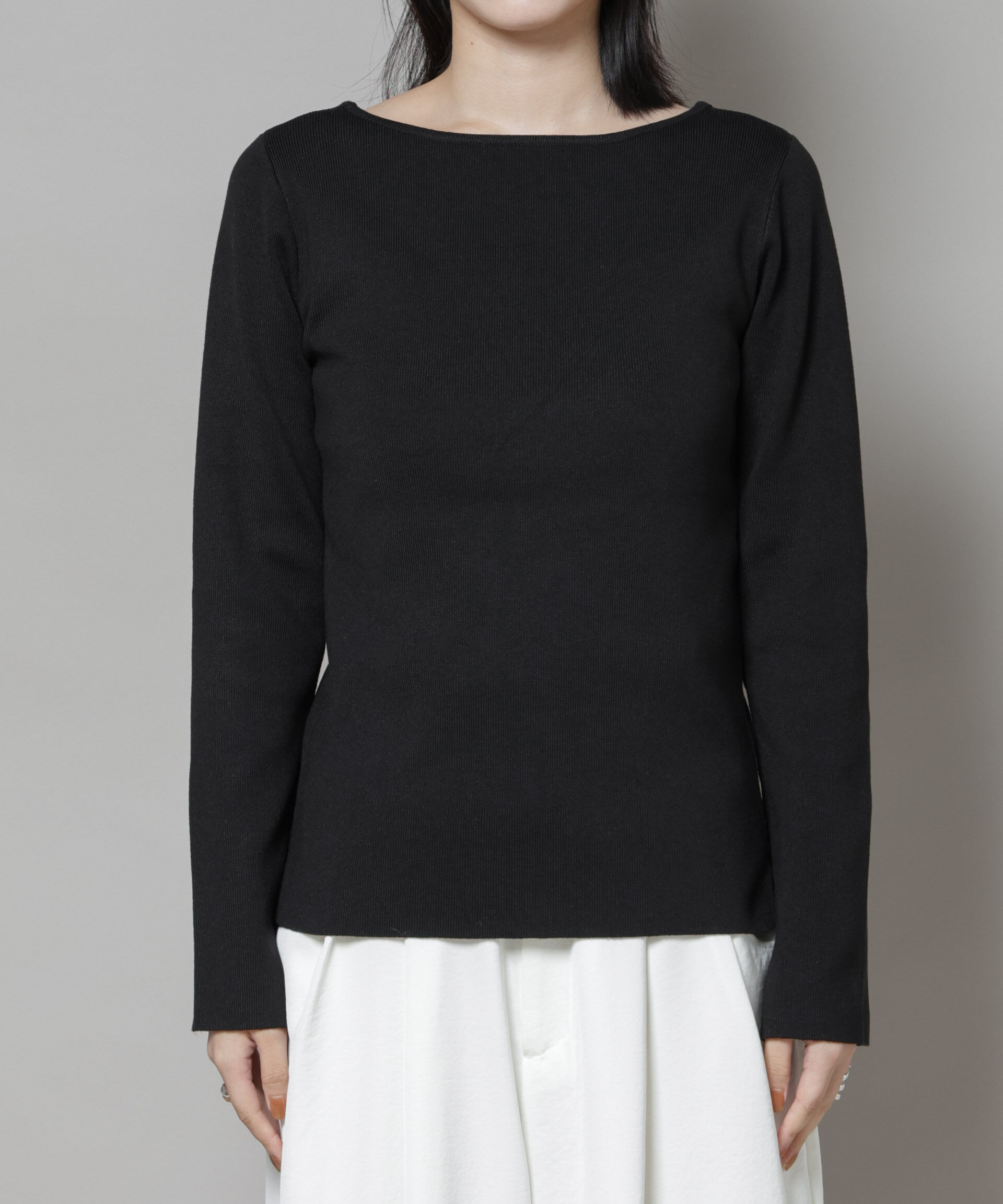 nano･universe「スクエア&ボートネック前後2wayニットプルオーバー」|ニット・セーター|