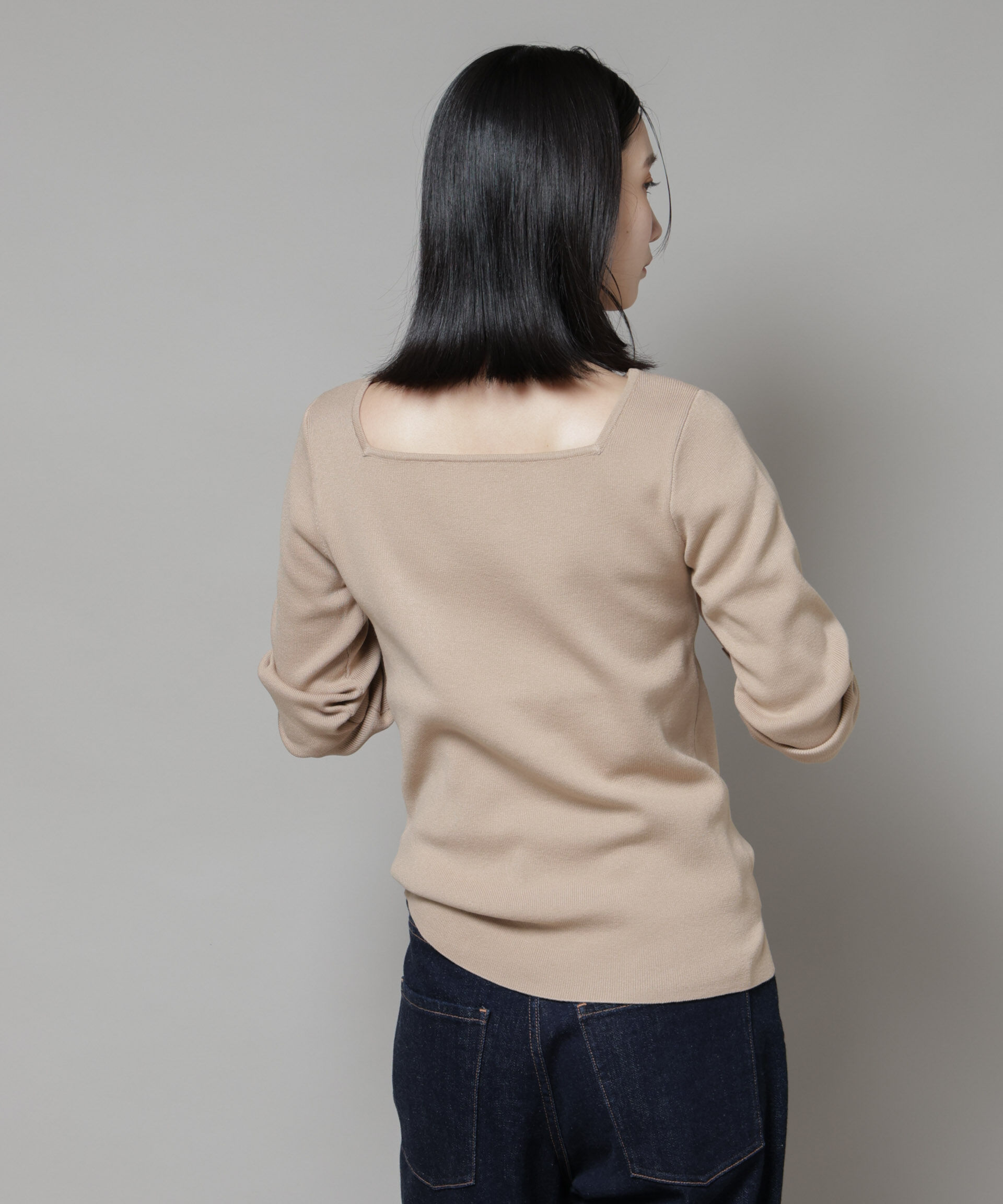 nano･universe「スクエア&ボートネック前後2wayニットプルオーバー」|ニット・セーター|