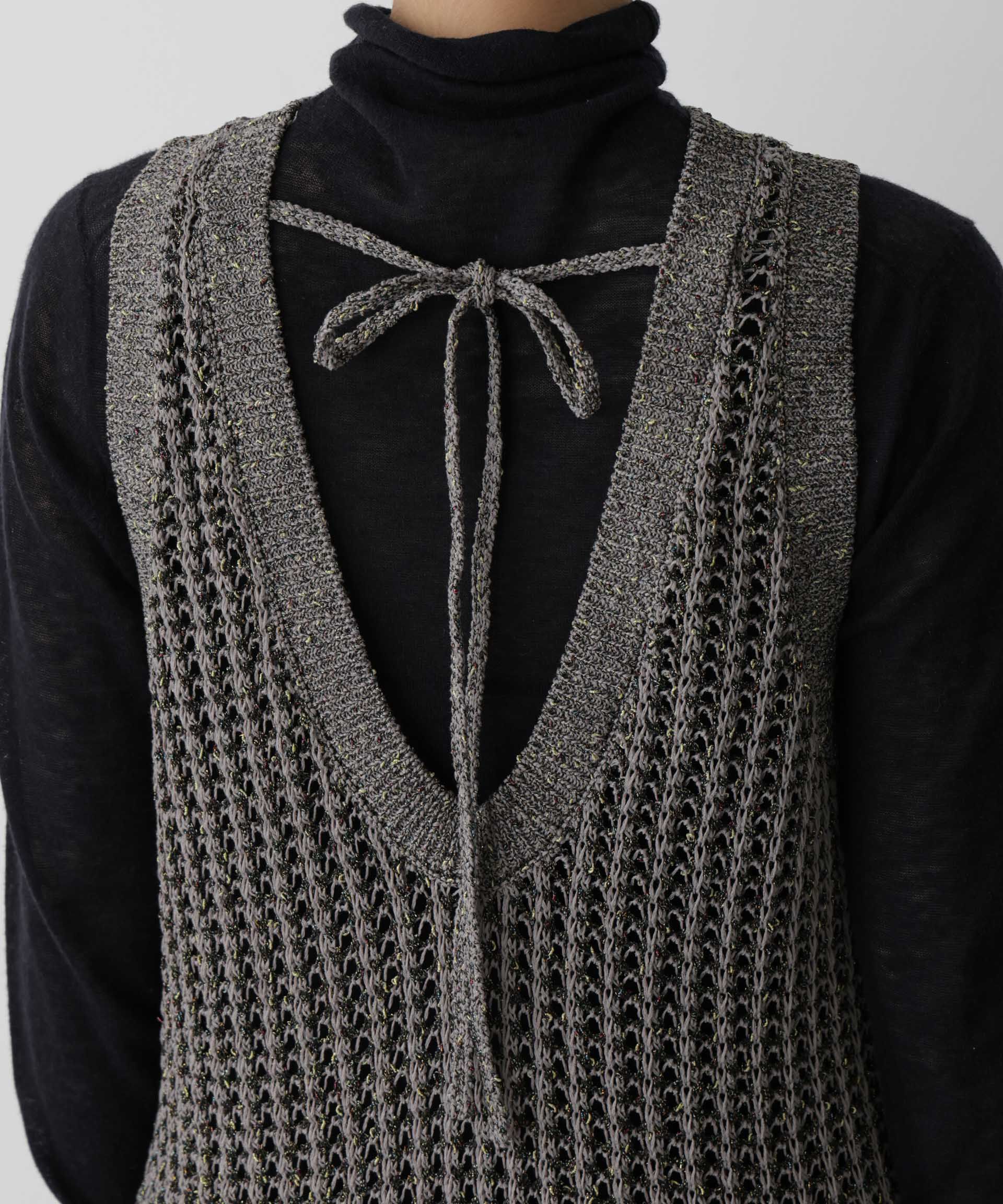 nano･universe「「STEVELOUR」シャイニーレースニットワンピース」|ニット・セーター|