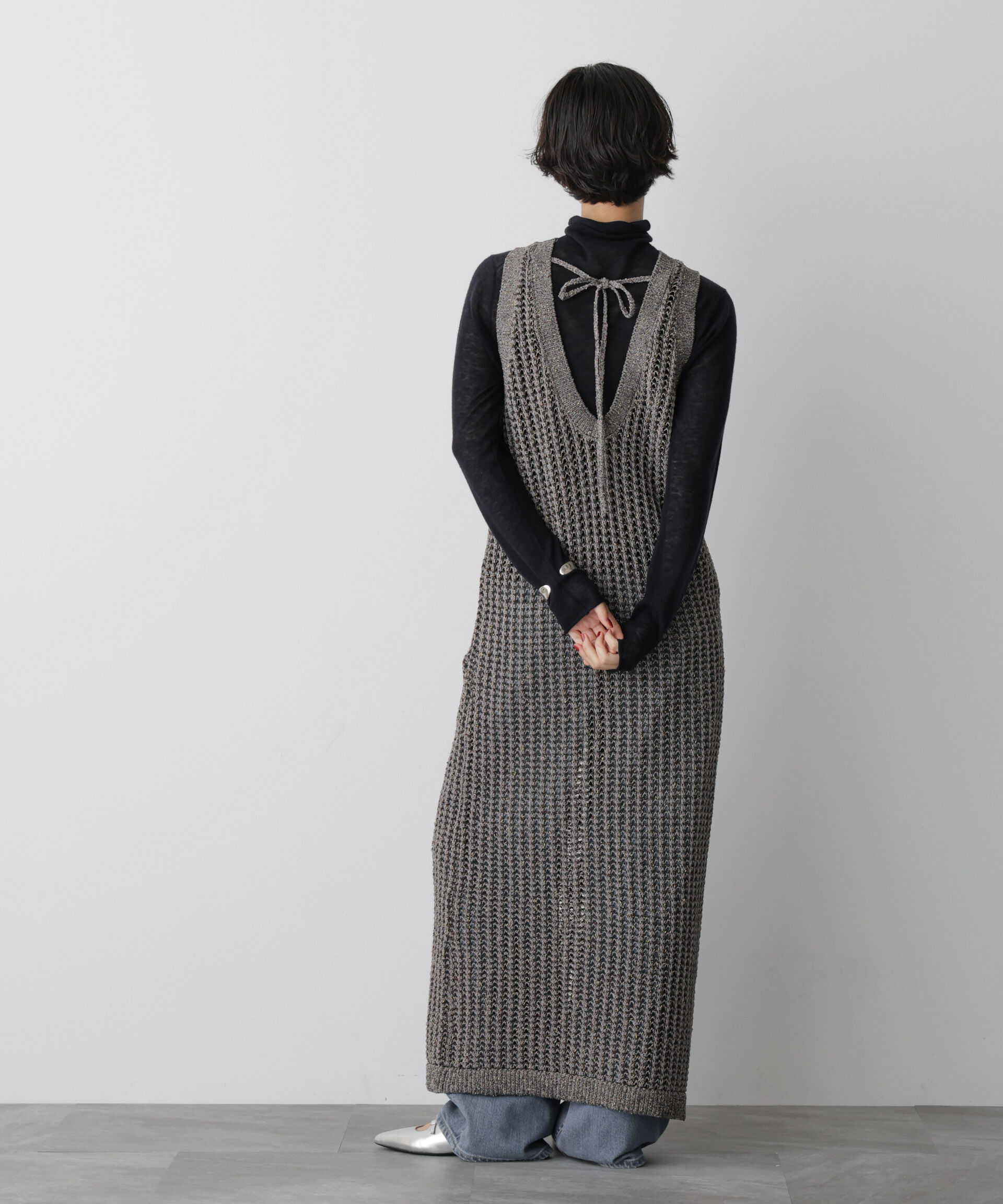 nano･universe「「STEVELOUR」シャイニーレースニットワンピース」|ニット・セーター|