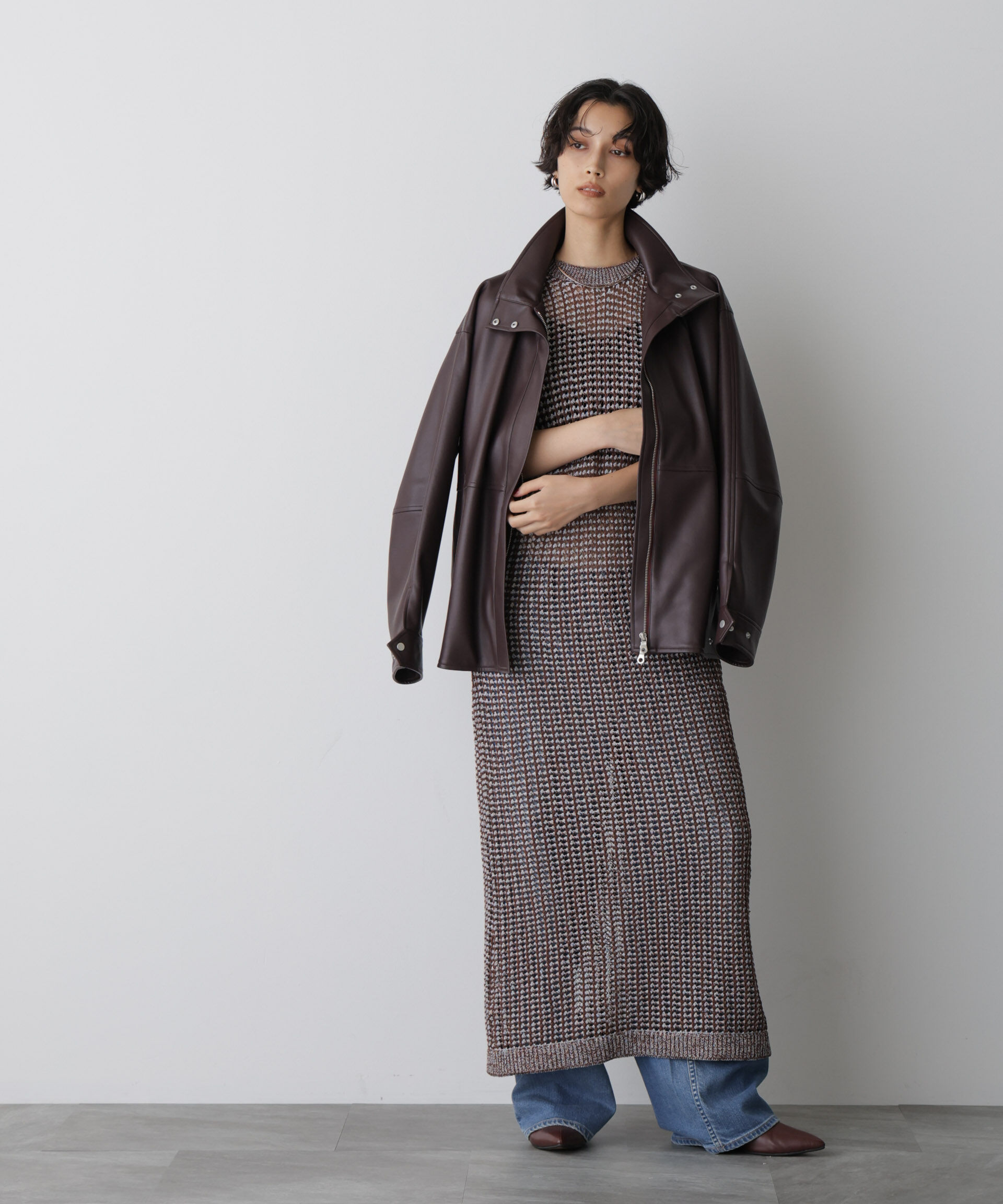 nano･universe「「STEVELOUR」シャイニーレースニットワンピース」|ニット・セーター|