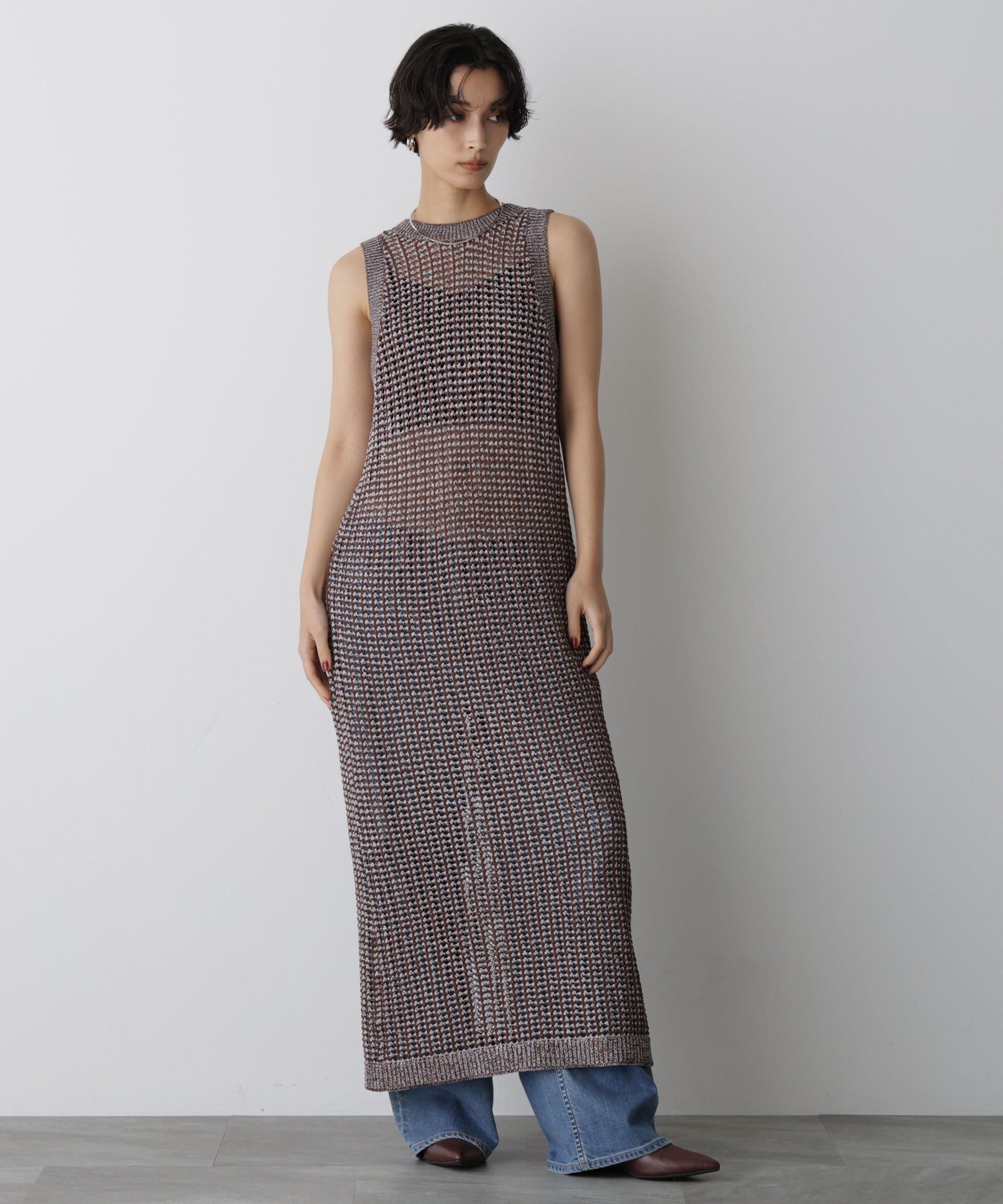 nano･universe「「STEVELOUR」シャイニーレースニットワンピース」|ニット・セーター|