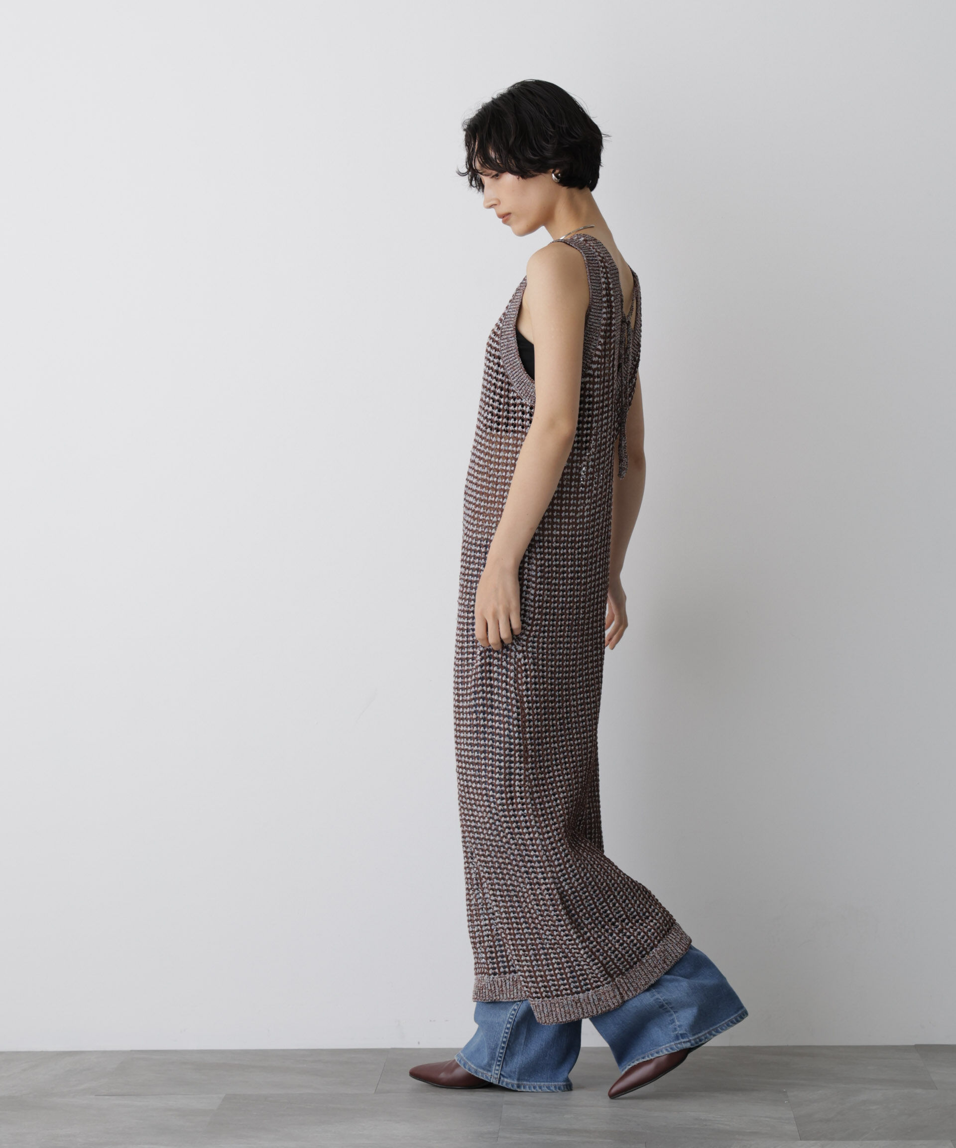 nano･universe「「STEVELOUR」シャイニーレースニットワンピース」|ニット・セーター|