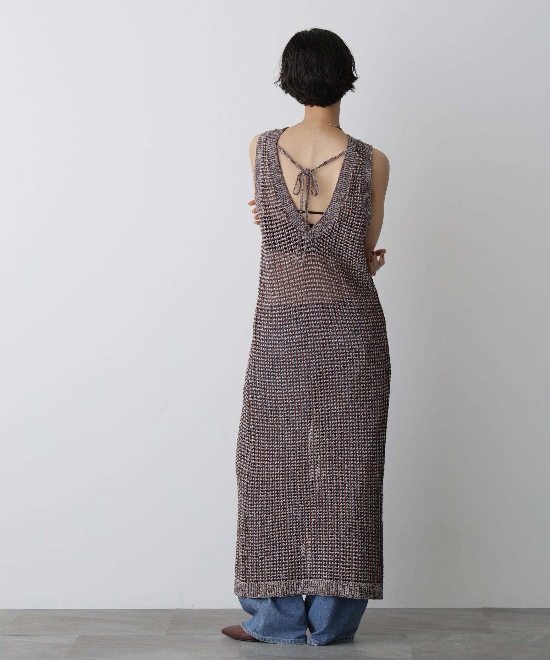 nano･universe「「STEVELOUR」シャイニーレースニットワンピース」|ニット・セーター|