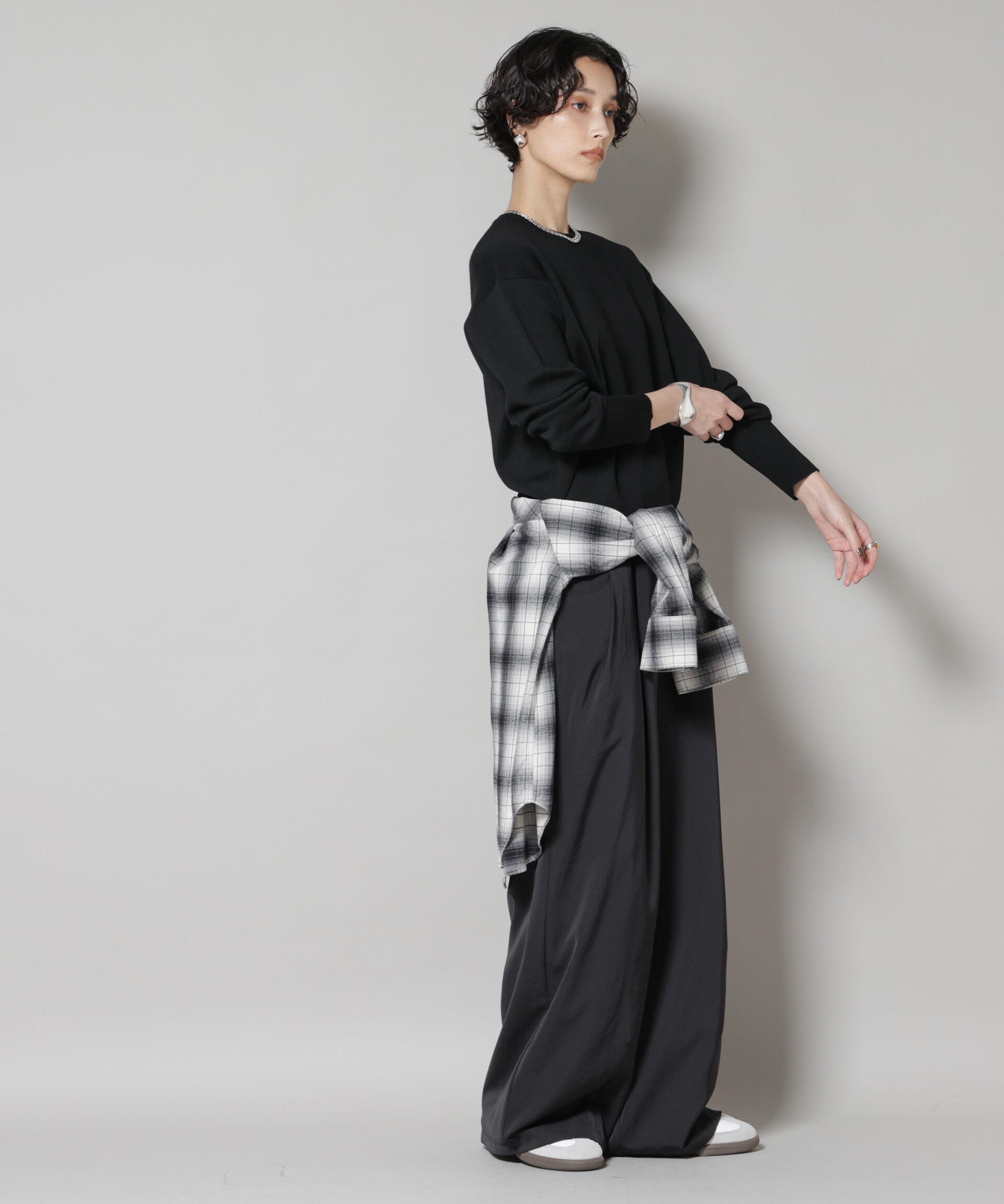 nano･universe「毛玉レスニットスムースクルーネックプルオーバー」|ニット・セーター|