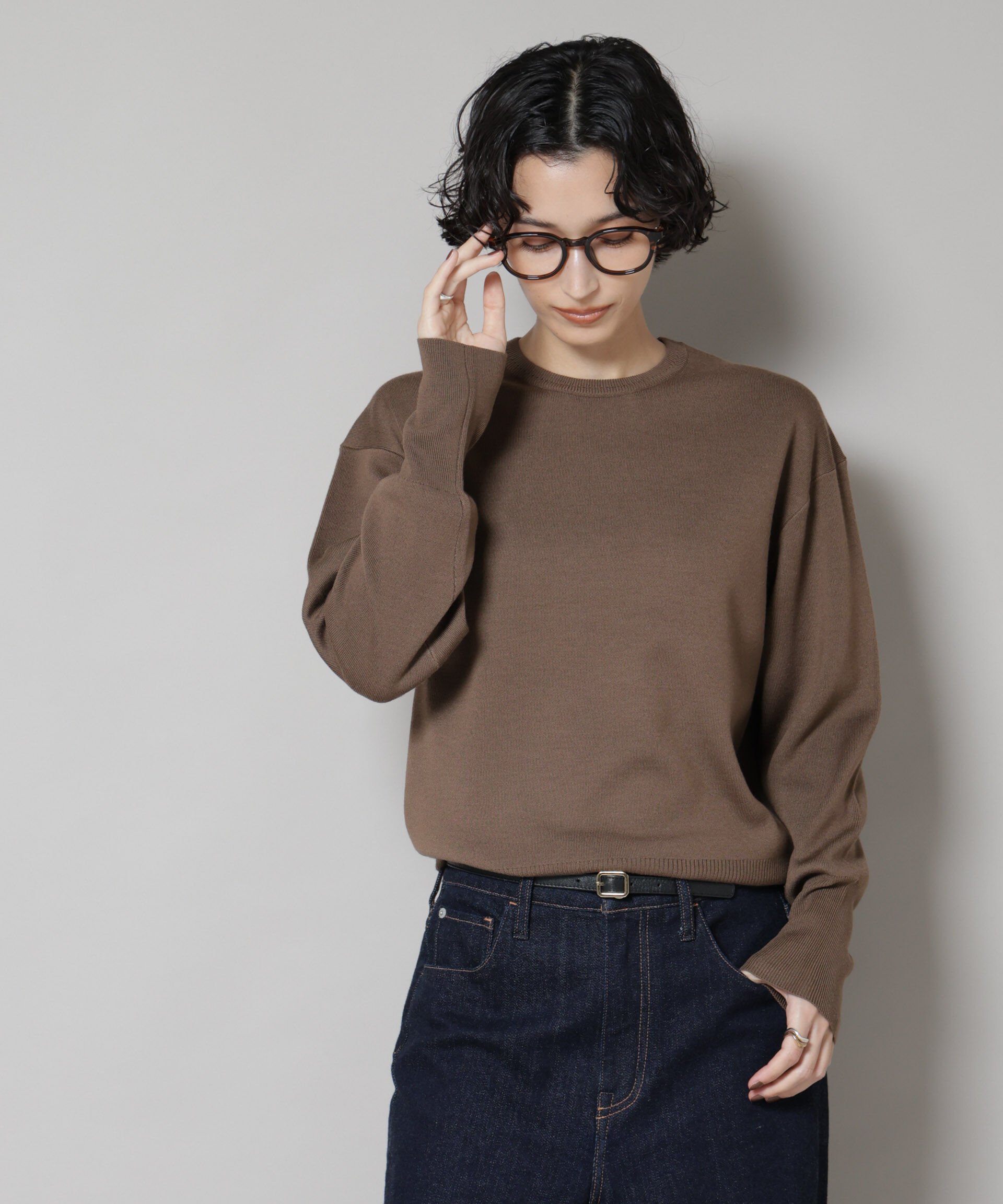 nano･universe「毛玉レスニットスムースクルーネックプルオーバー」|ニット・セーター|