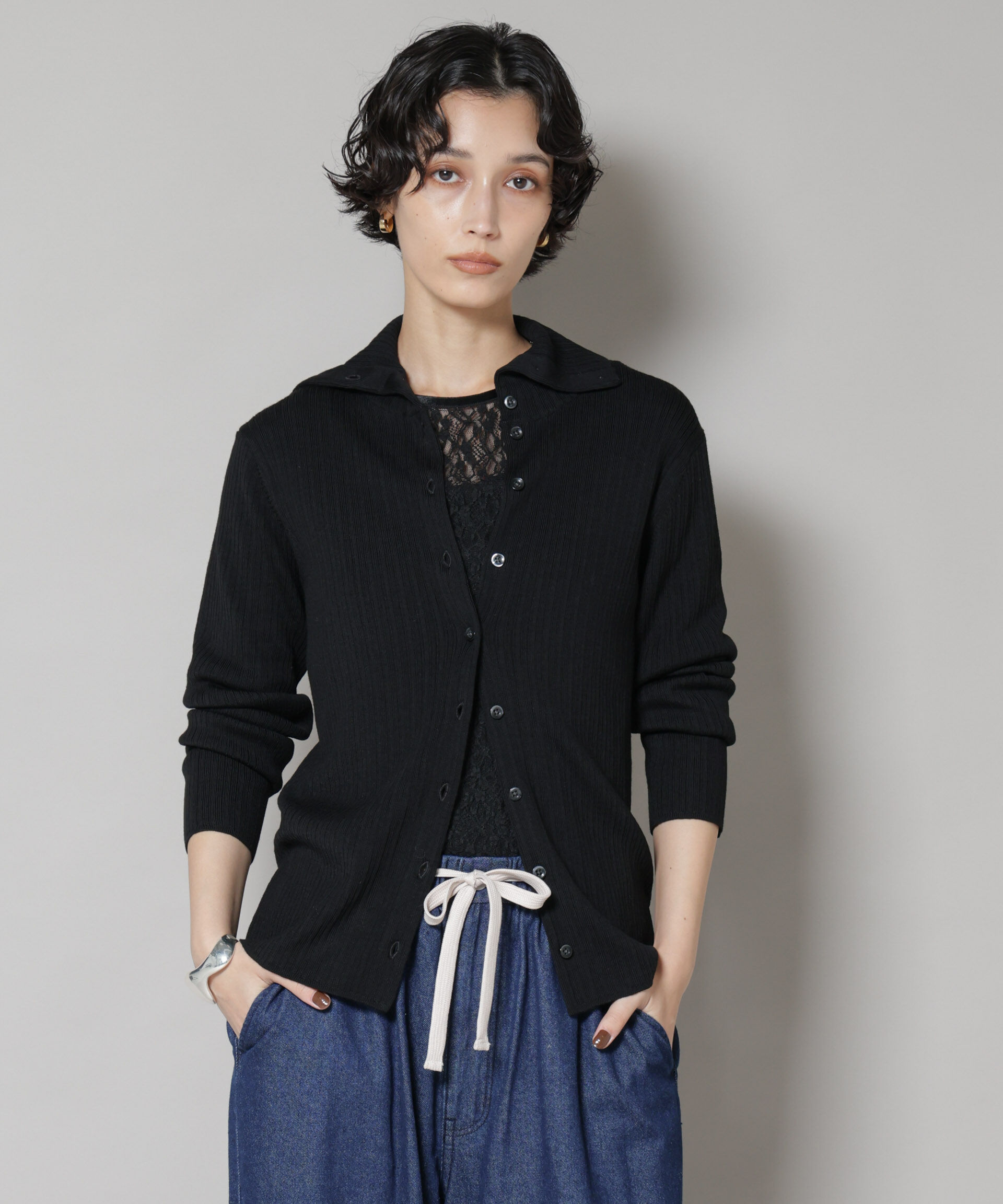 nano･universe「毛玉レスニット3wayリブタートルトップス」|ニット・セーター|