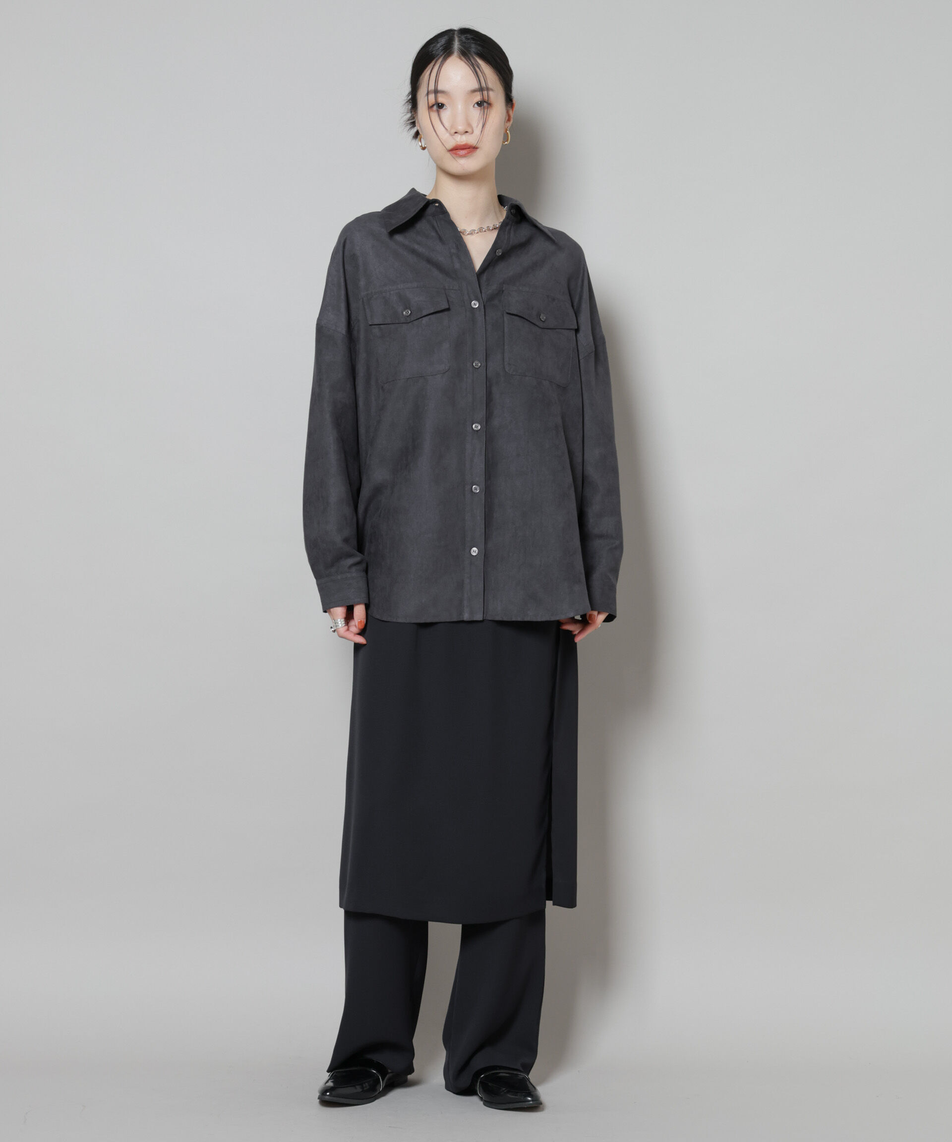 nano･universe「フェイクスエードシャツ(セットアップ可)」|シャツ・ブラウス|