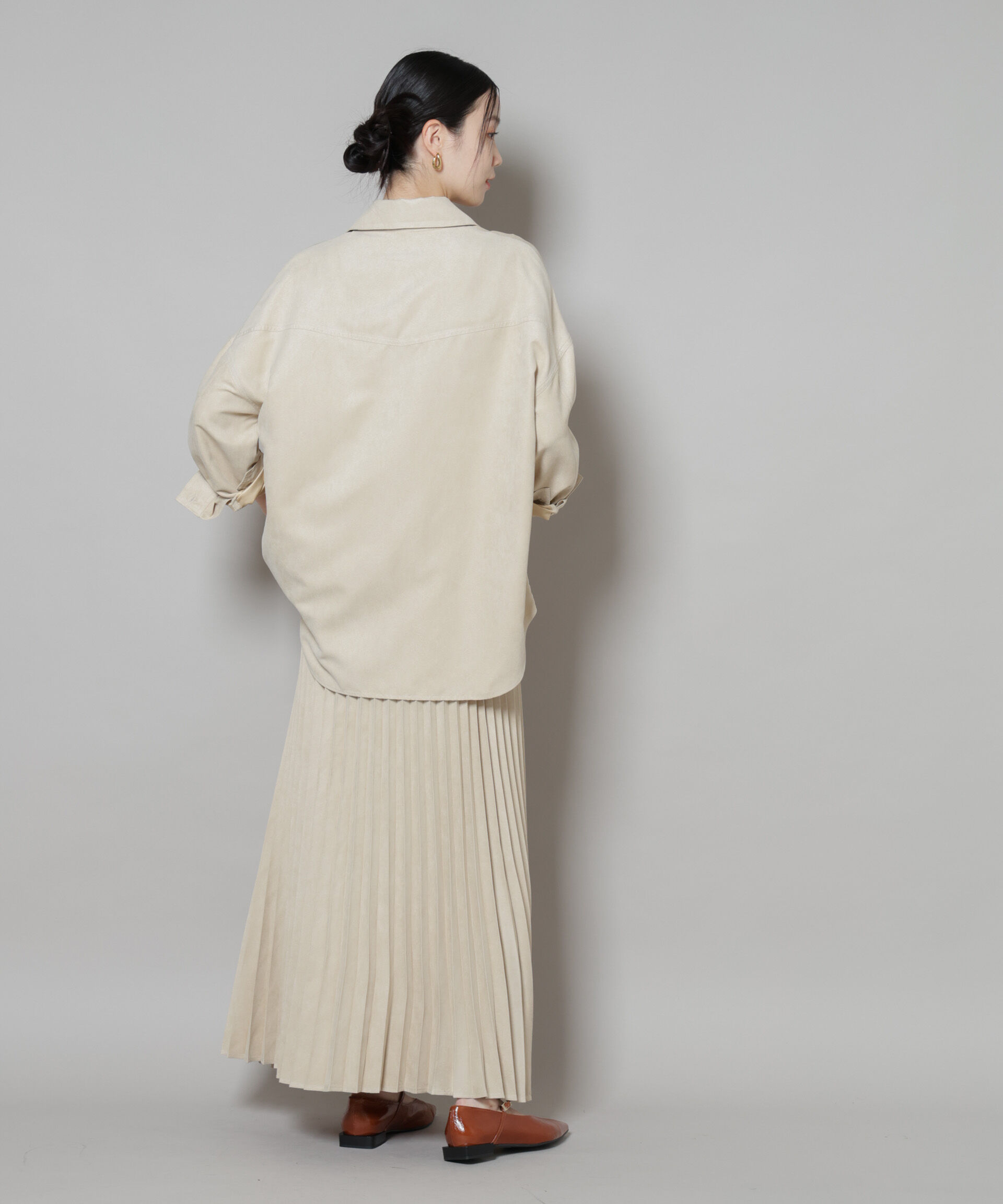 nano･universe「フェイクスエードシャツ(セットアップ可)」|シャツ・ブラウス|