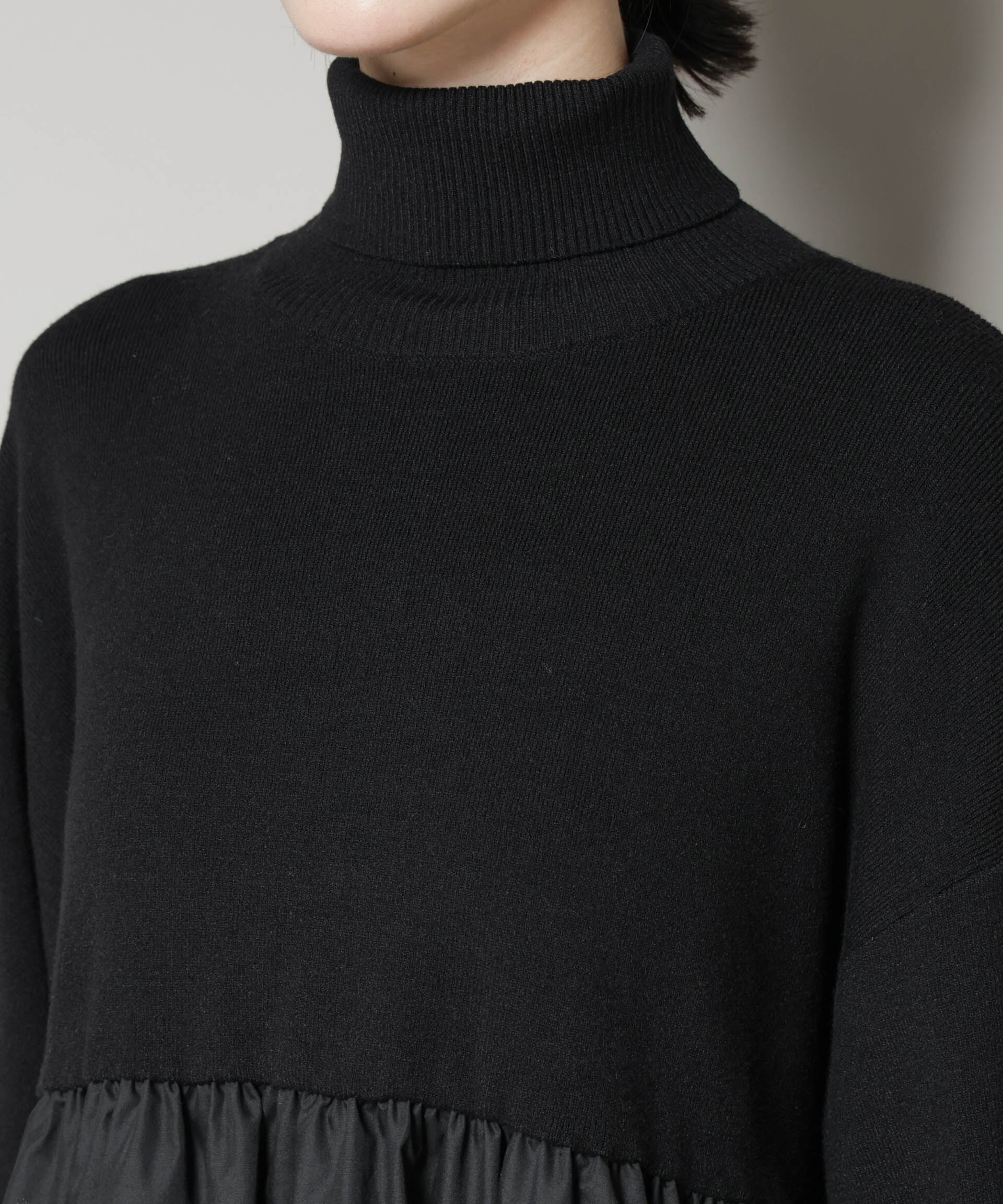 nano･universe「異素材コンビドッキングタートルワンピース」|ワンピース|