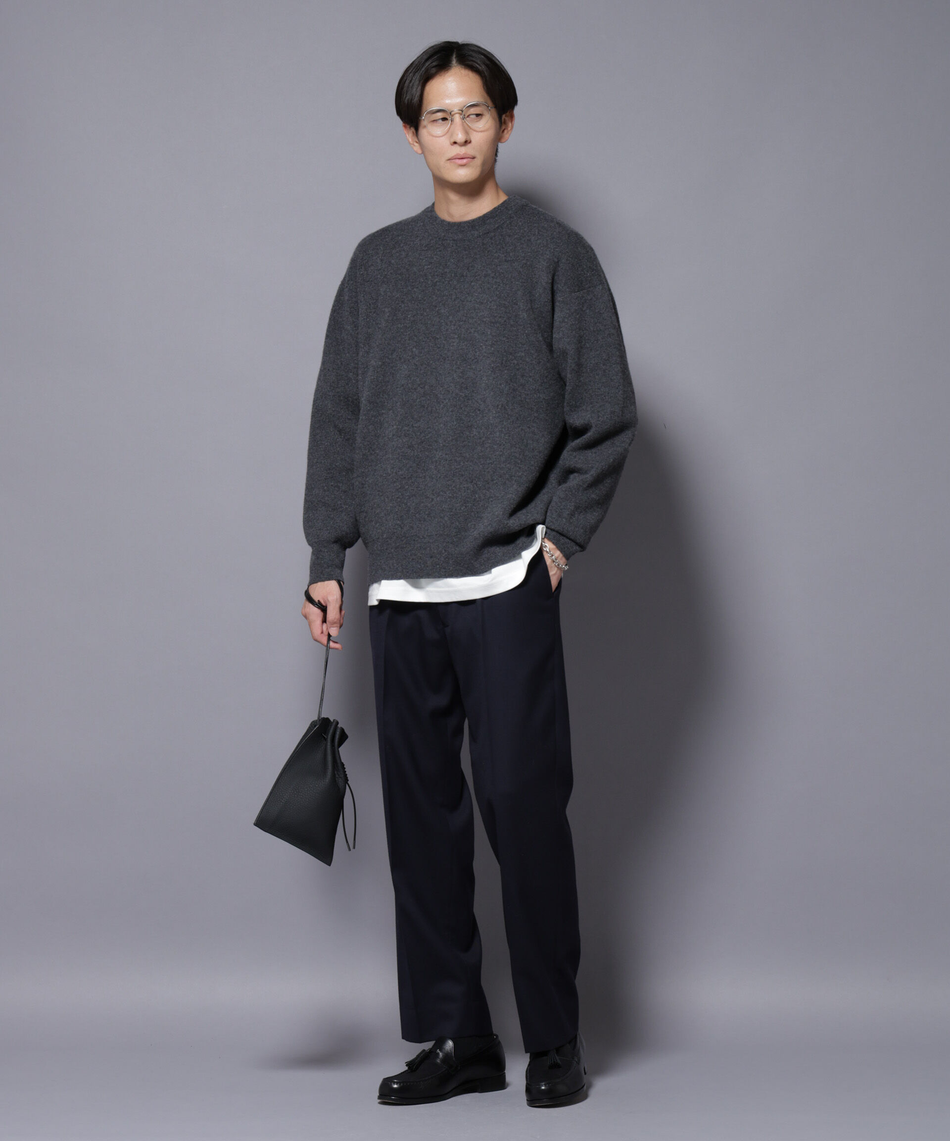 nano･universe「ウールカシミヤクルーネックプルオーバー」|ニット・セーター|