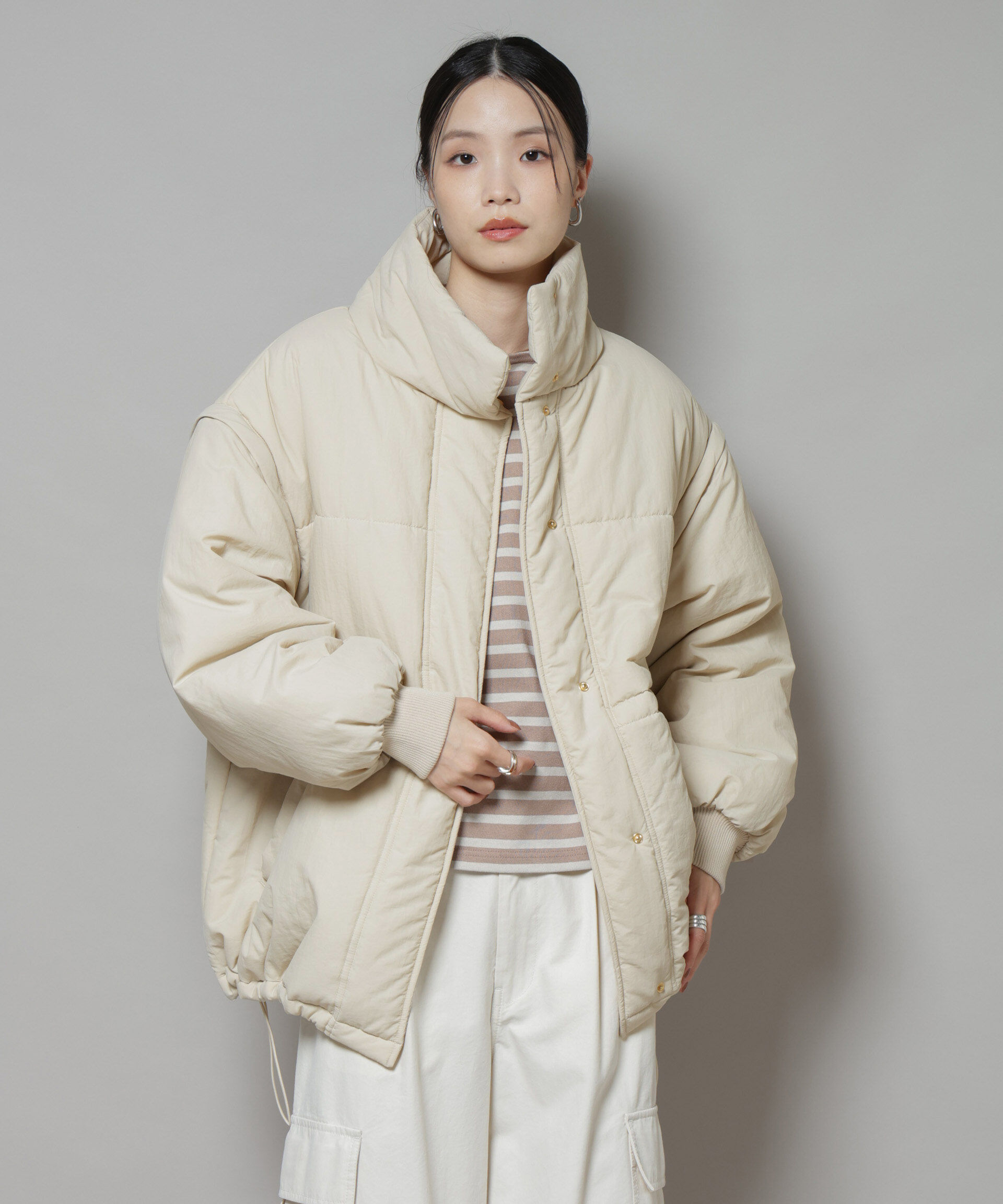 nano･universe「撥水加工・機能中綿 ２wayベスト＆スタンドジップブルゾン」|その他|