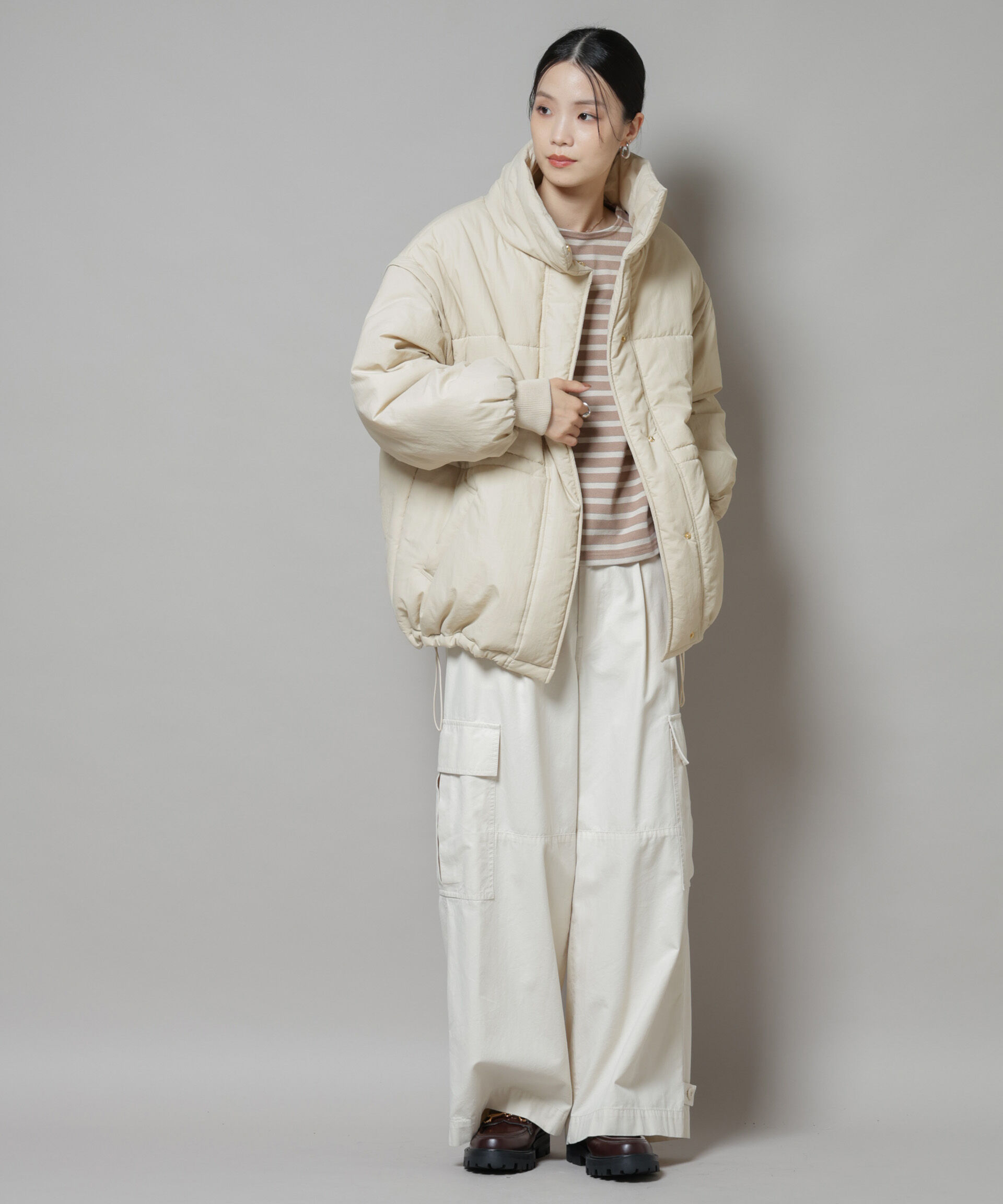 nano･universe「撥水加工・機能中綿 ２wayベスト＆スタンドジップブルゾン」|その他|