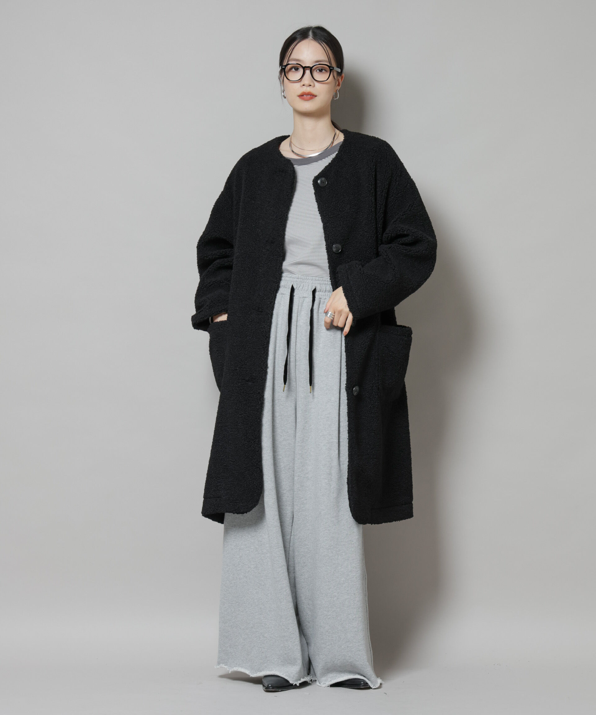 nano･universe「ソフトボアノーカラーコート」|その他|