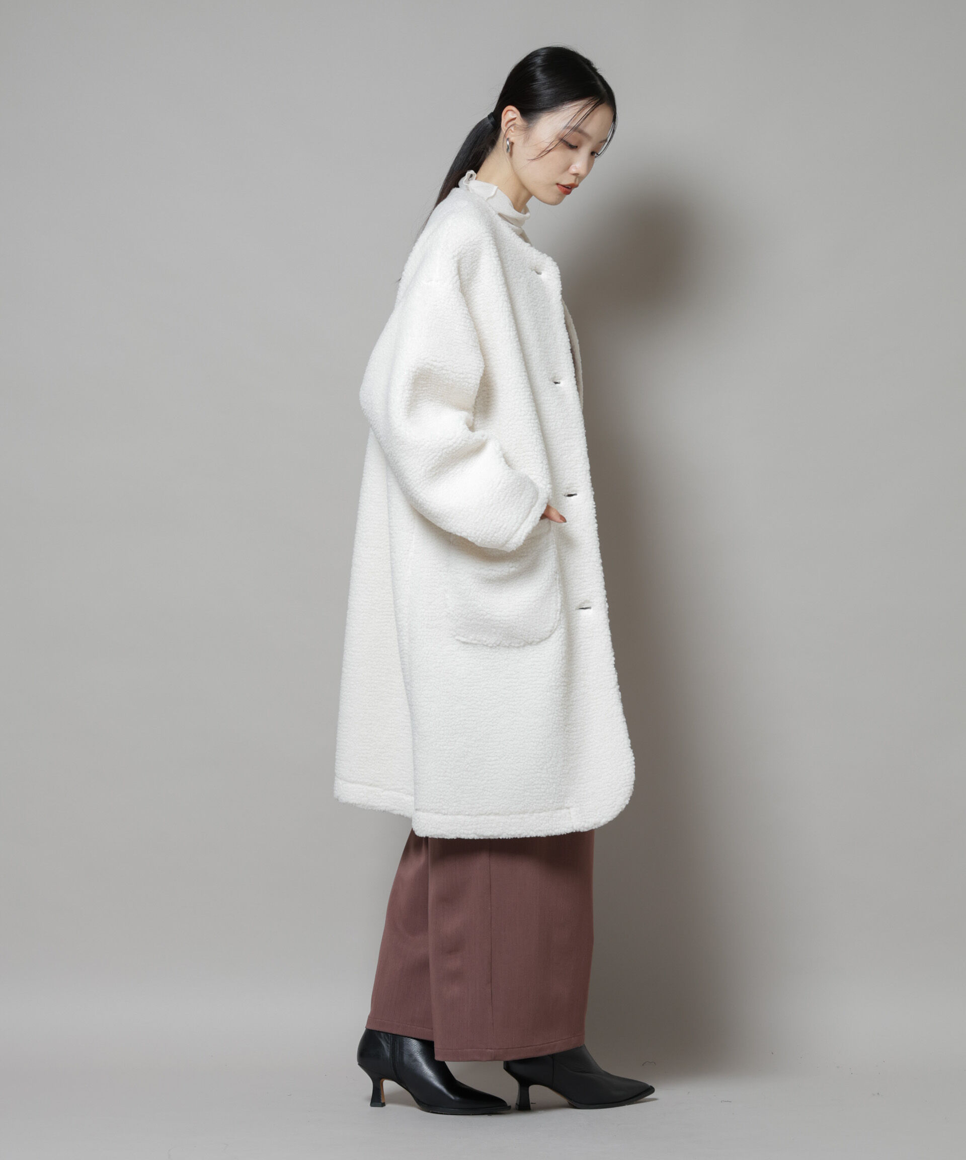 nano･universe「ソフトボアノーカラーコート」|その他|