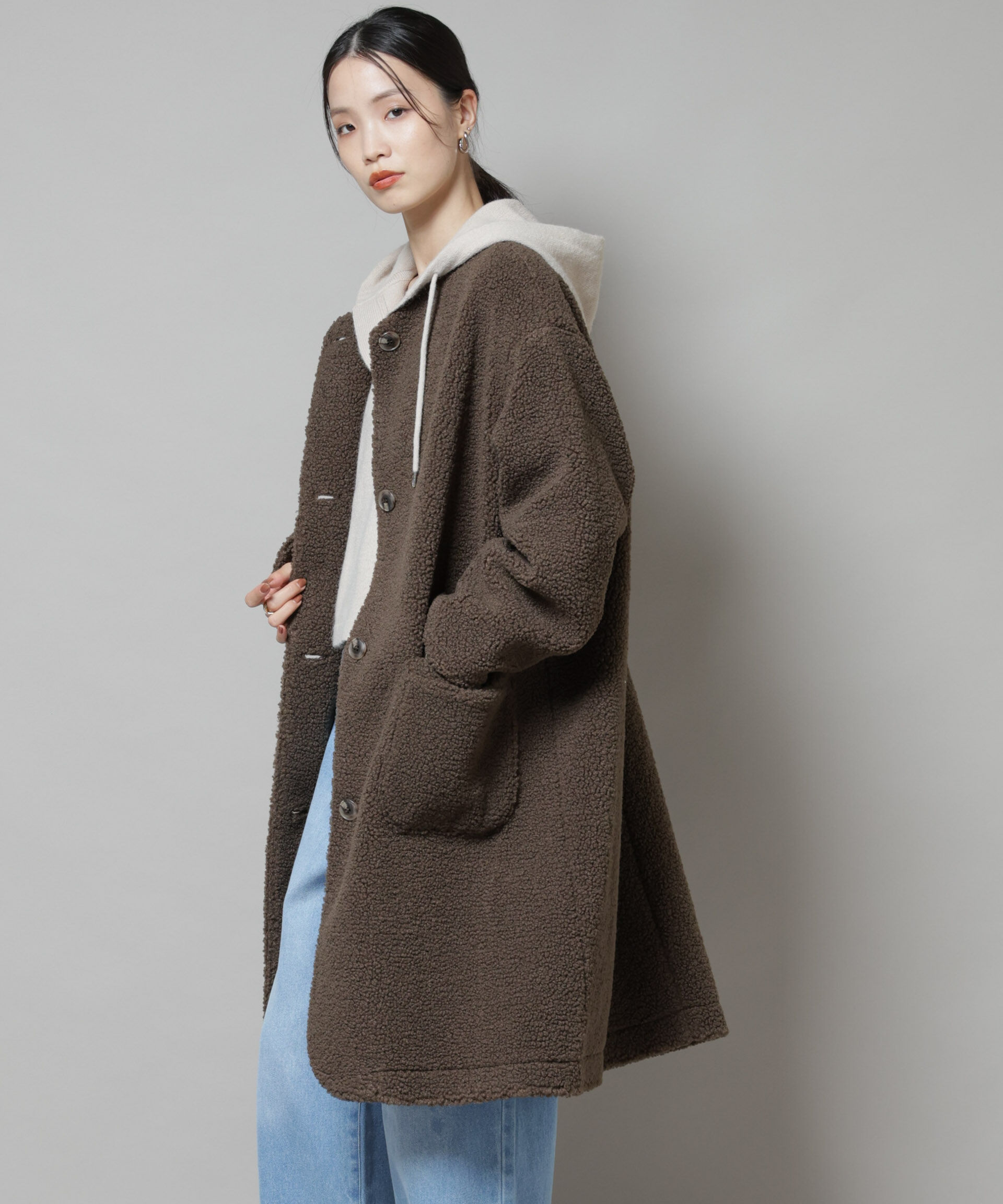 nano･universe「ソフトボアノーカラーコート」|その他|