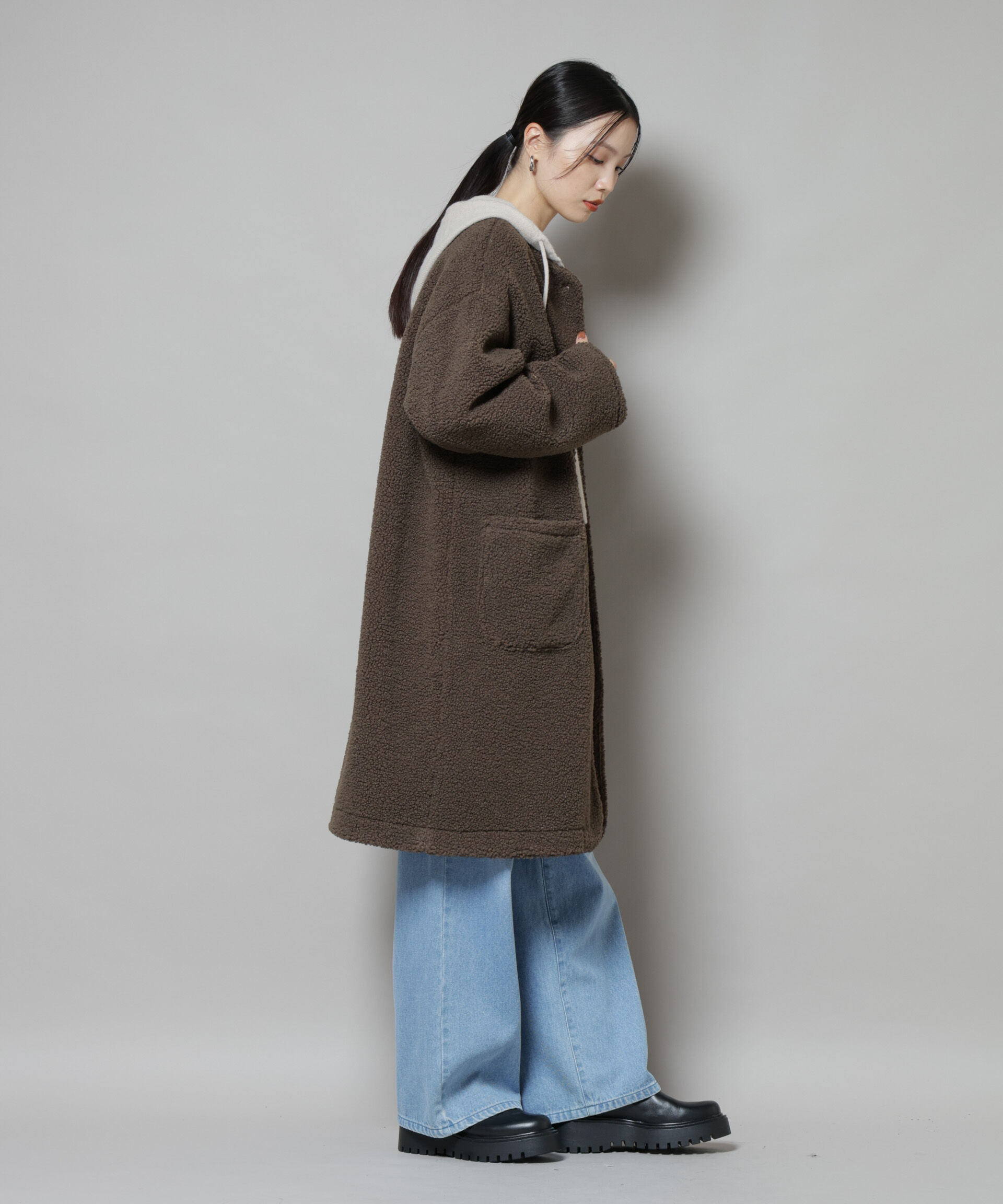 nano･universe「ソフトボアノーカラーコート」|その他|